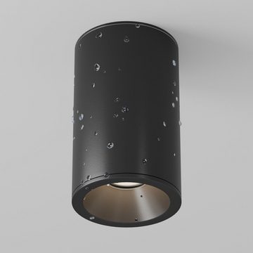 Maytoni Spiegelleuchte Deckenaufbauleuchte Zoom in Schwarz GU10 IP65 105mm, keine Angabe, Leuchtmittel enthalten: Nein, warmweiss, Badezimmerlampen, Badleuchte, Lampen für das Badezimmer