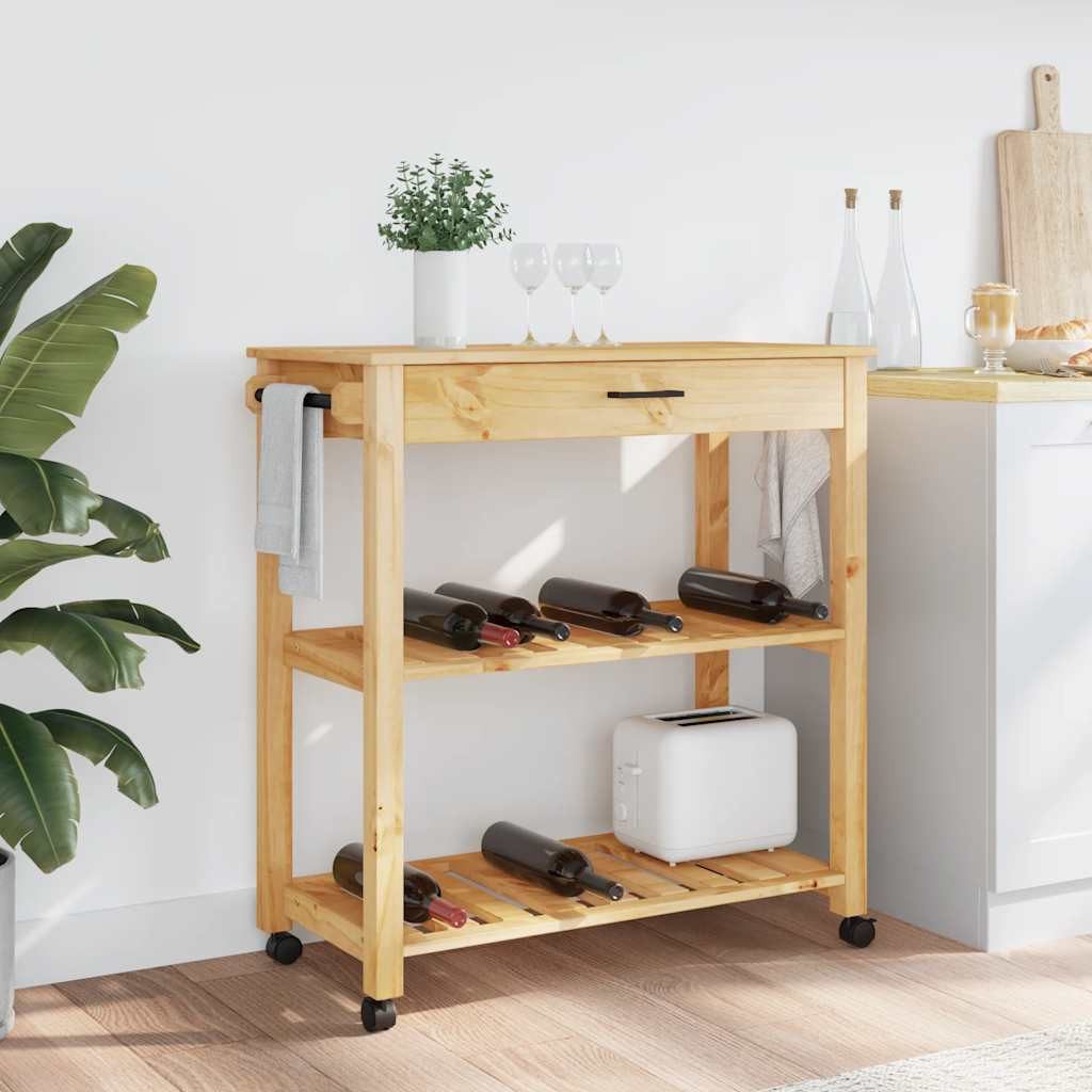 vidaXL Küchenwagen Küchenwagen MONZA 84x40x88,5 cm Massivholz Kiefer