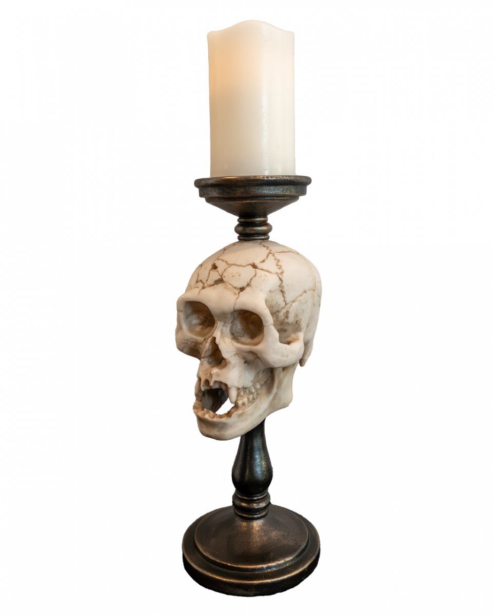 Horror-Shop Dekofigur Kerzenständer Stumpenkerz Exquisiter für Totenkopf
