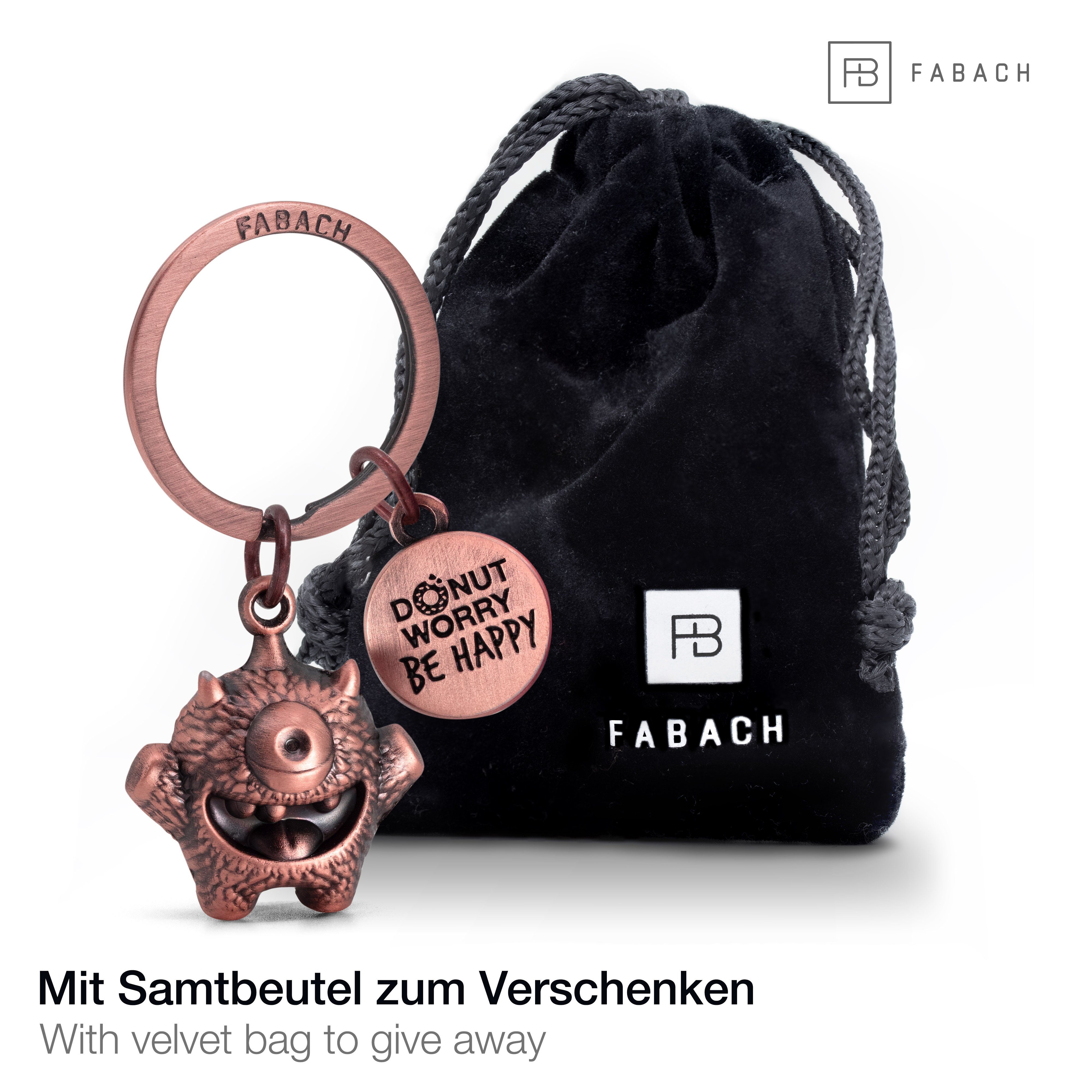 FABACH Schlüsselanhänger Kummermampfer Cyklops - Kummerfresser Glücksbringer - Viel Erfolg