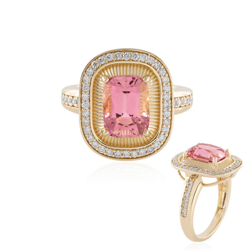 Cavill Diamantring Cavill Goldring 14 kt mit 2,7 ct Pink-Turmalin & 48 Diamanten (1-tlg)