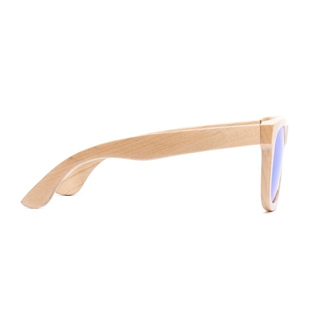 Sonnenbrille Weiß Glasfarbe Sonnenbrille Bonizetti 1-St) Bambus, (Herren blau