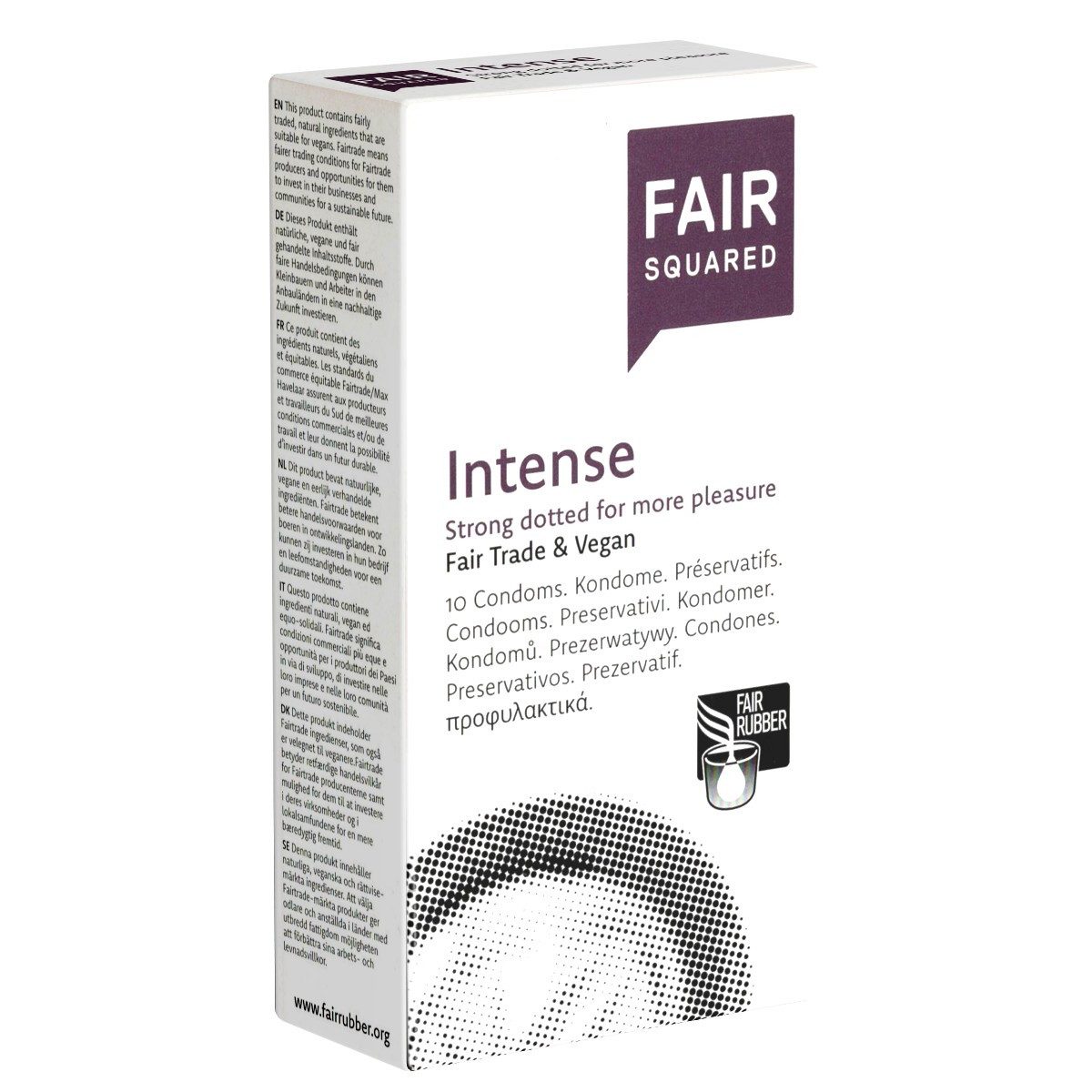 Fair Squared Kondome Smooth Packung mit, 10 St., vegane und stimulierende Fair-Trade-Kondome