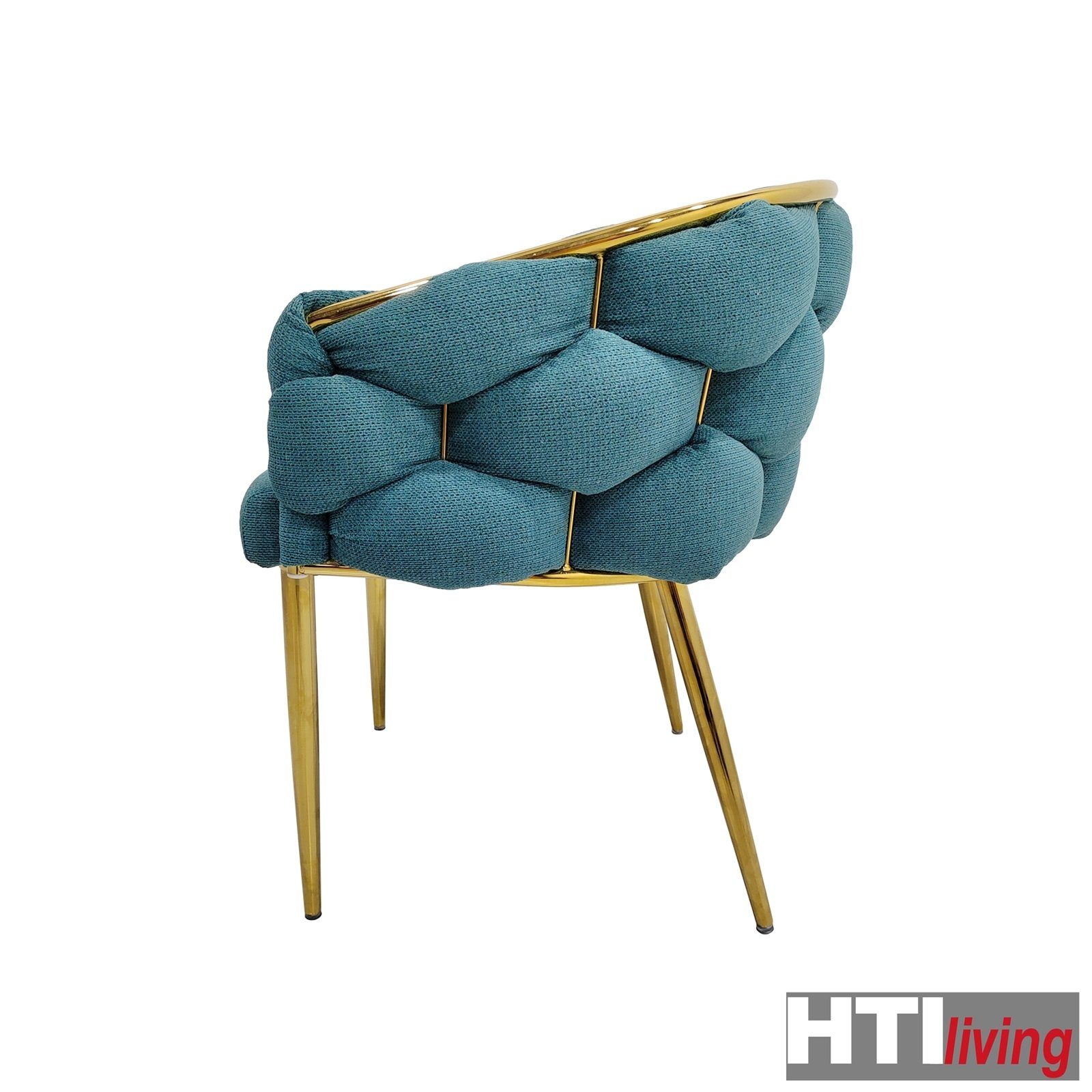 goldenes HTI-Living Metallgestell Gold Stuhl Design 1 Esszimmerstuhl St), Polsterstuhl Alsen Petrol (Einzelstuhl,