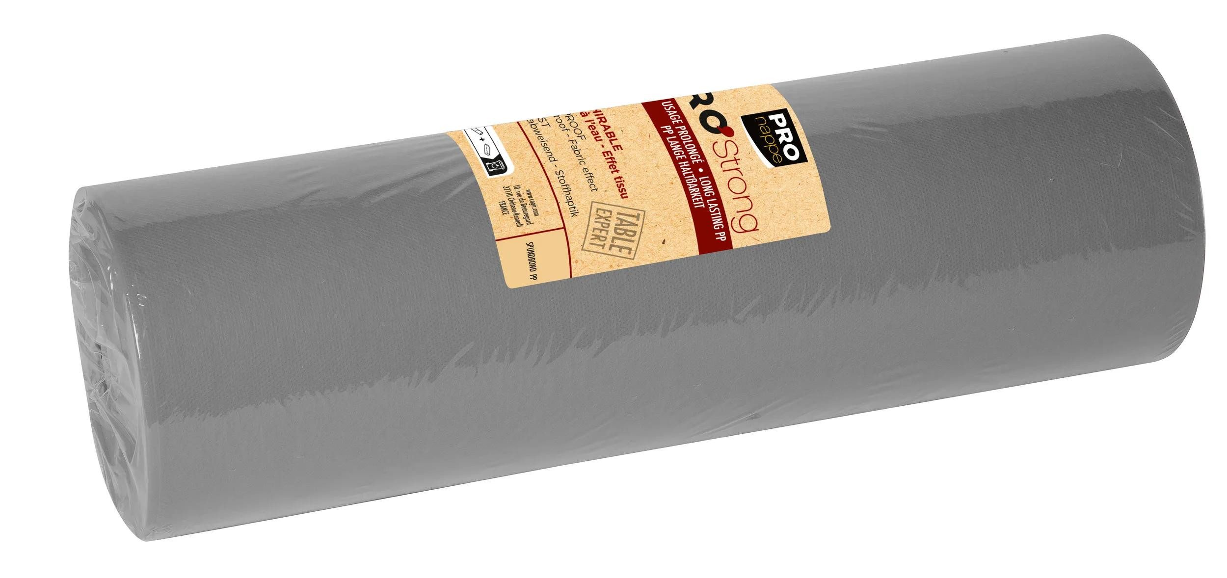 PROnappe Tischband 4x Tischläufer Tête-à-tête auf Rolle, Spunbond, 48x0,40m Grau R734830I, Tête-à-tête spunbond