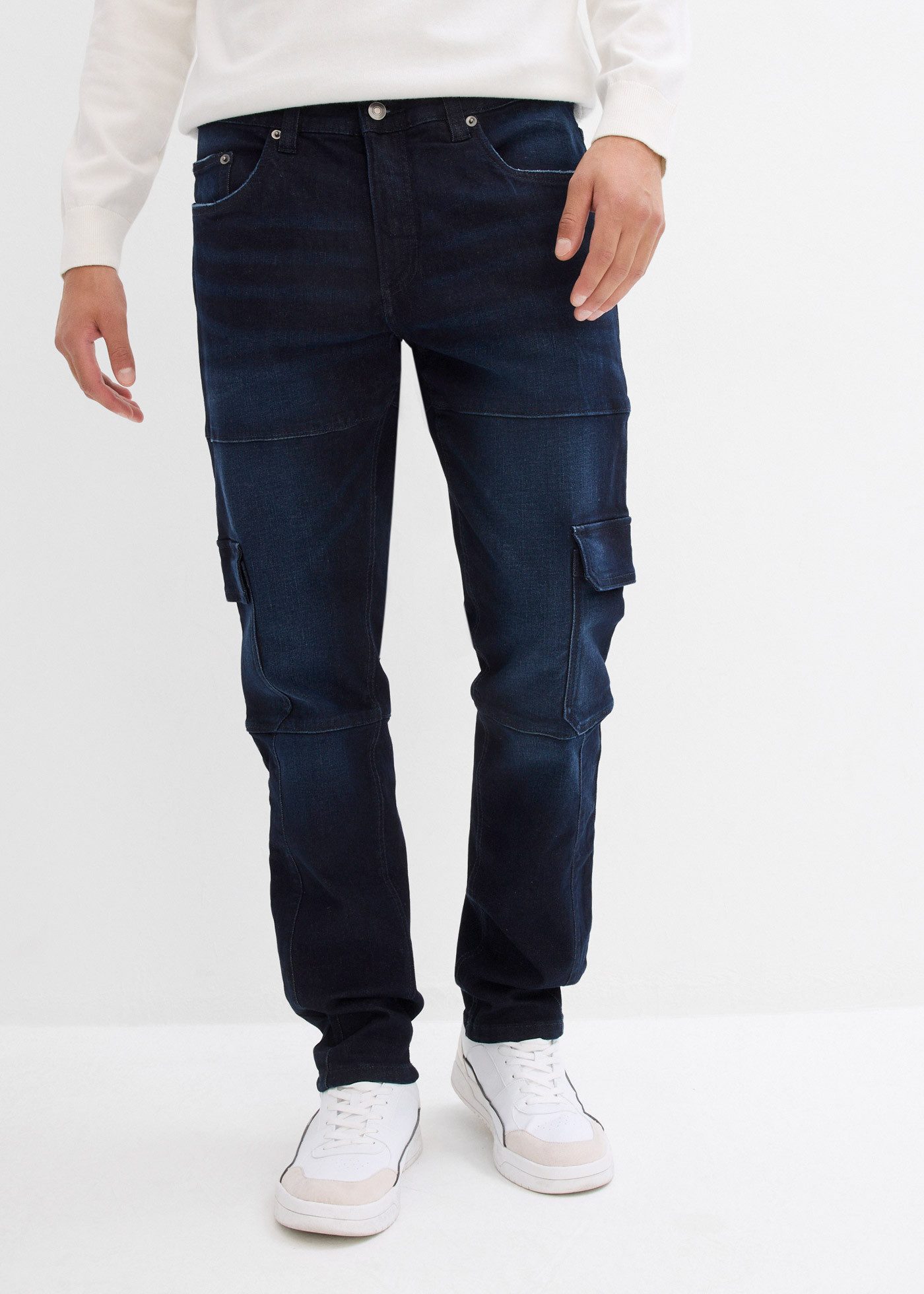 bonprix Cargojeans Slim Fit Cargo-Stretch-Jeans, Straight
