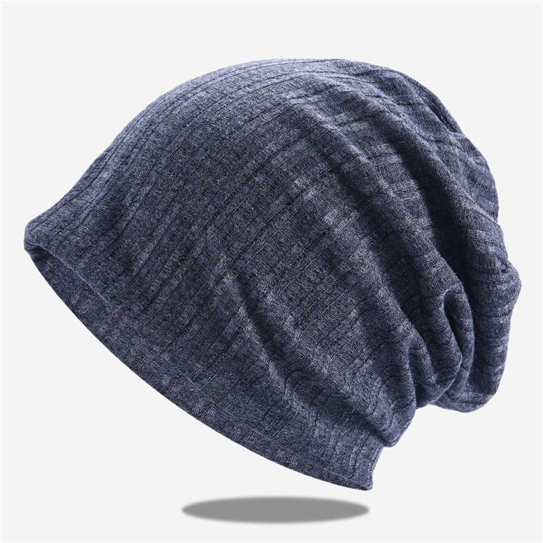 DÖRÖY Strickmütze Herbstmütze aus weichem Strick, atmungsaktive Mütze ohne Krempe,unisex blau