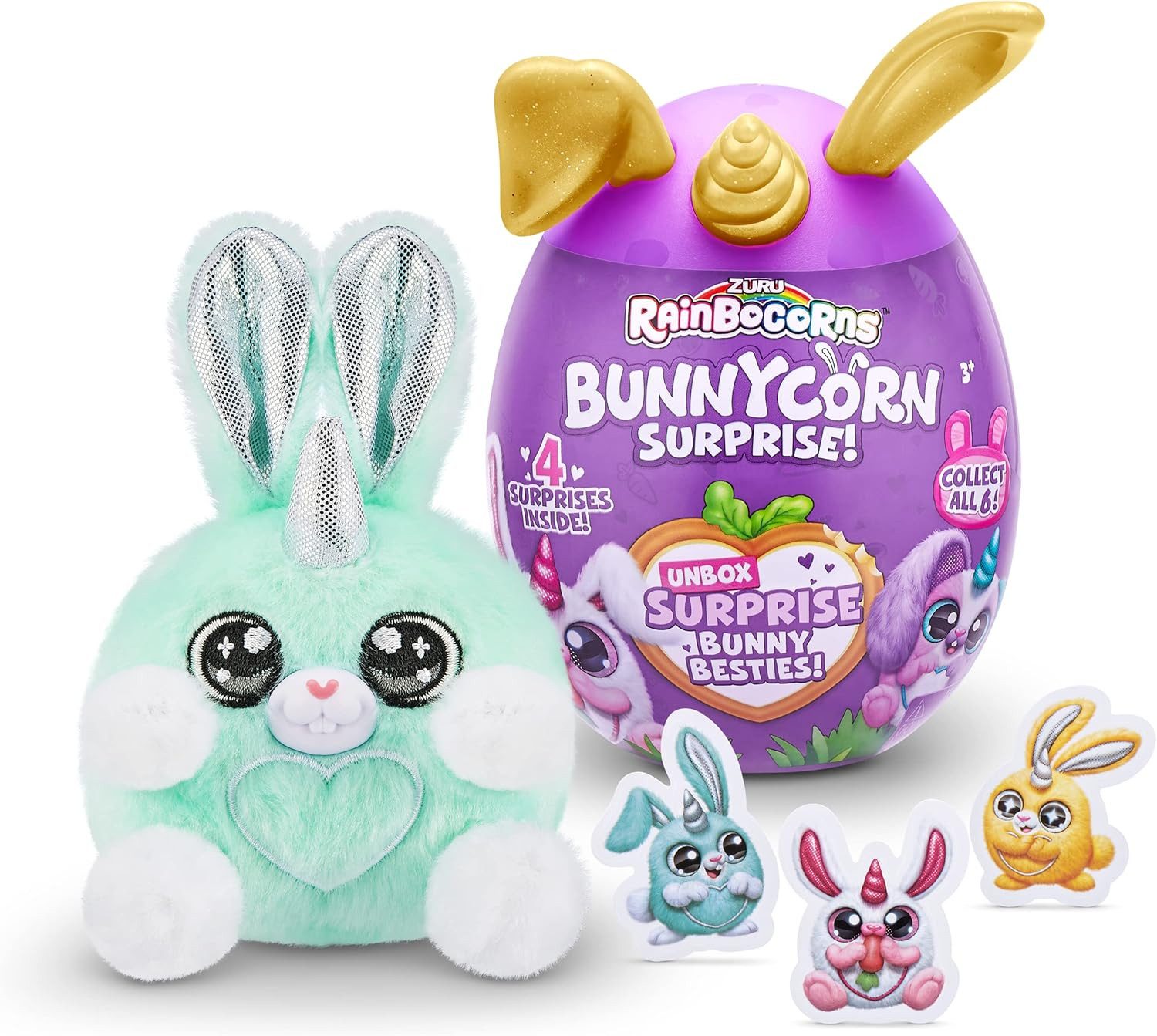 ZURU Kuscheltier Rainbocorns Bunnycorn Kapsel mit Plüschtier & Stickern (1- günstig online kaufen