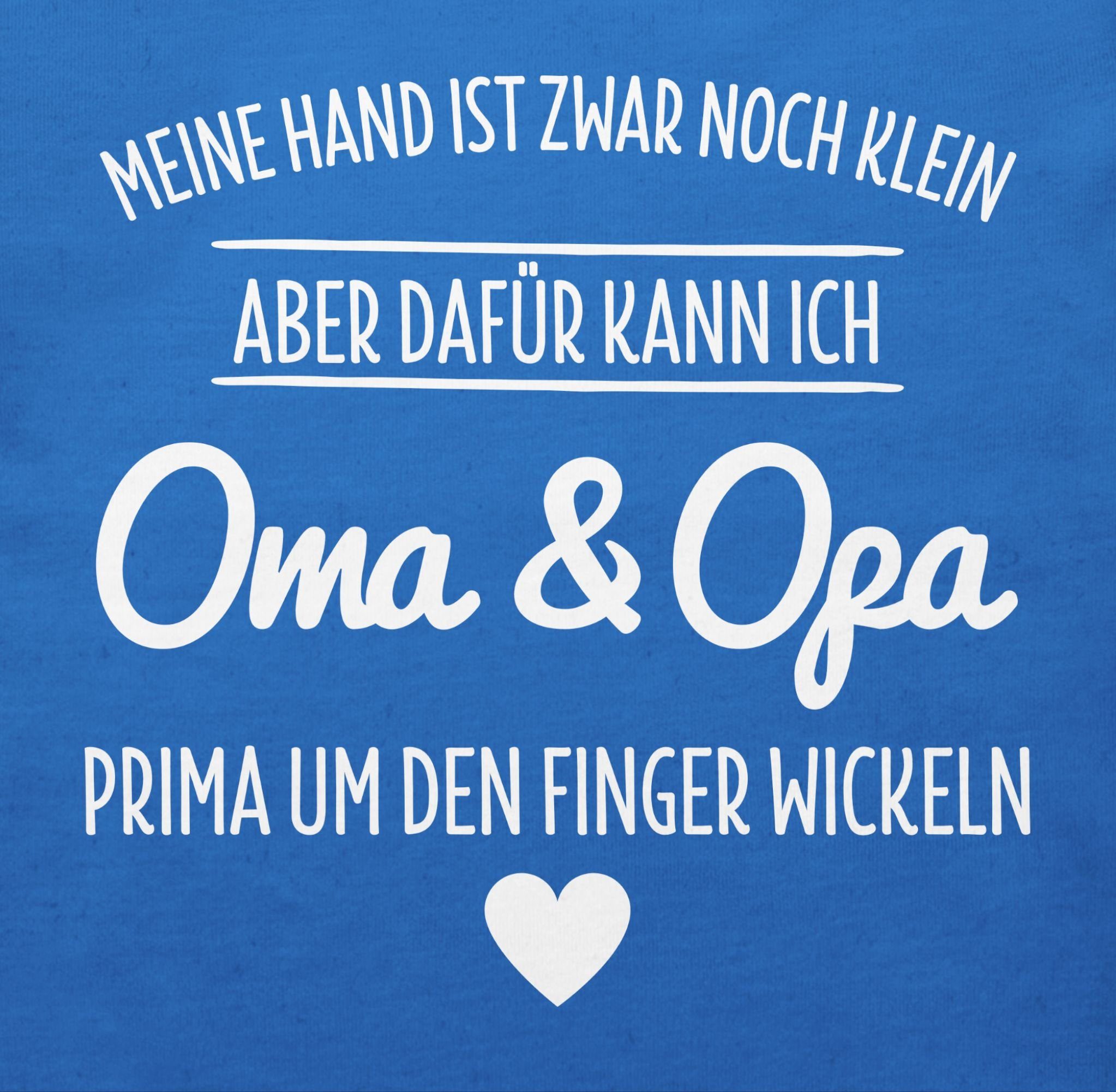 Finger und Oma Shirtracer Royalblau den Baby wickeln T-Shirt Sprüche Großeltern Opa 2 um