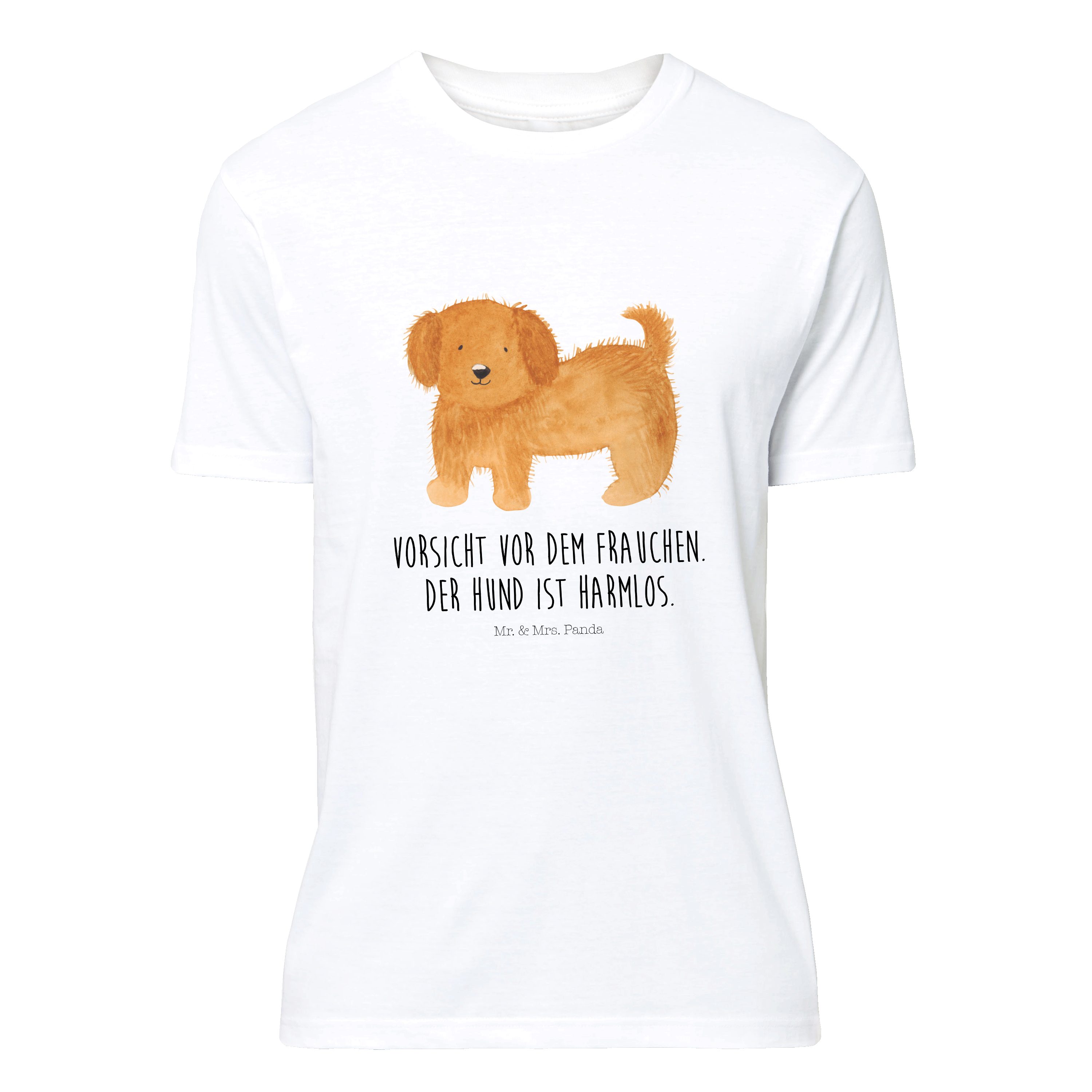 (1-tlg) - flauschig - & Geschenk, Hunde Mr. Mrs. Panda Junggesellenabschied, T-Shirt Männer, Hund Weiß
