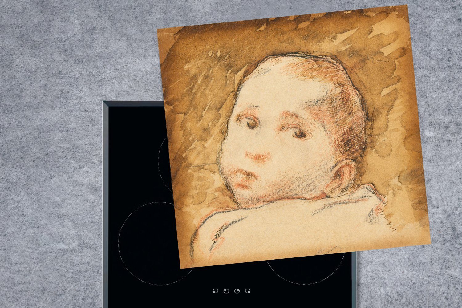 MuchoWow Herdblende-/Abdeckplatte Jean Ren Gauguin, Gauguin Ceranfeldabdeckung, küche tlg), - für Paul (1 Arbeitsplatte 78x78 Vinyl, cm