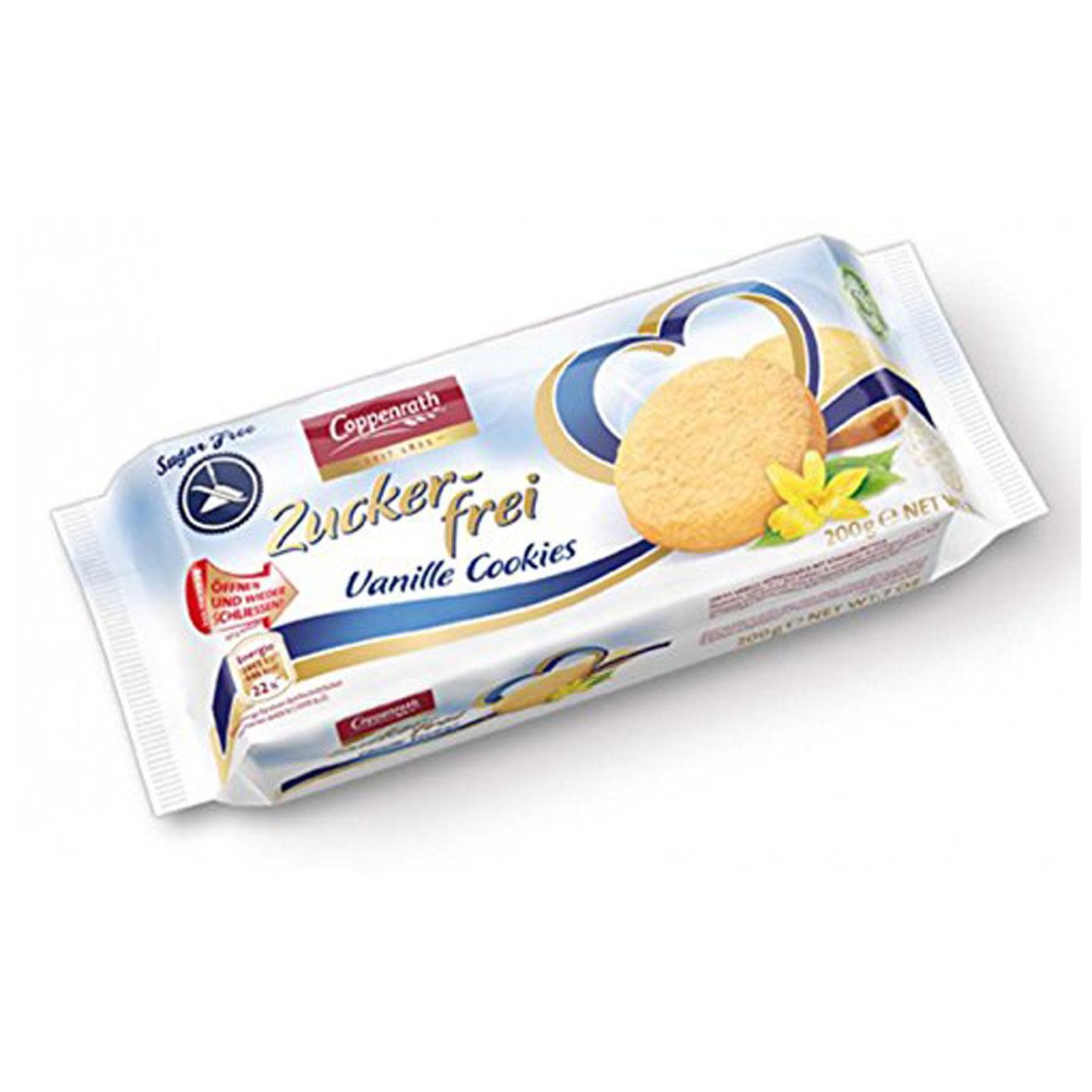 Coppenrath Kekse, Coppenrath Zuckerfreies zartes Mürbegebäck Vanille Cookies 200g