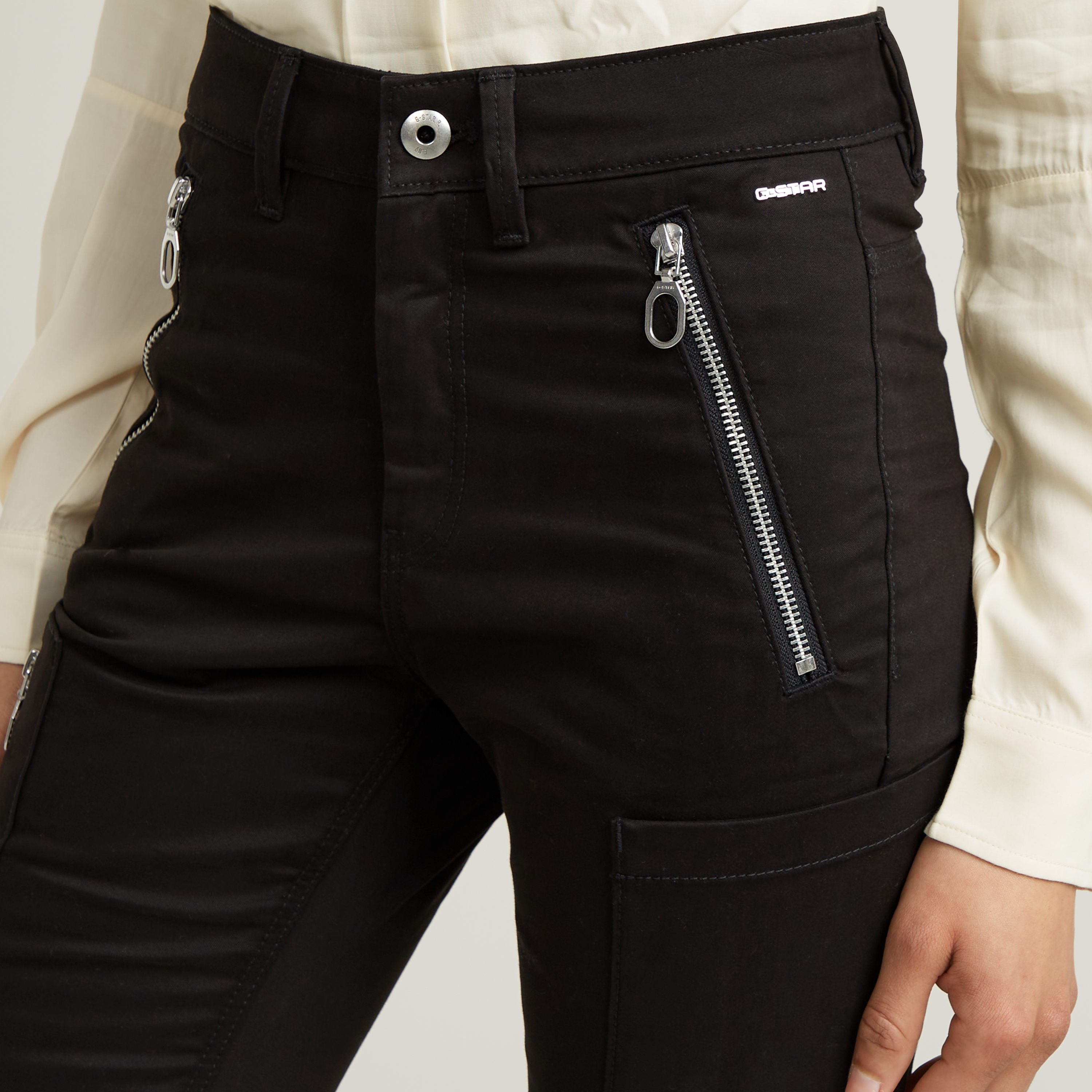 G-STAR Bikerhose Biker Skinny Cargo mit kontrastfarbenen Reißverschlüssen