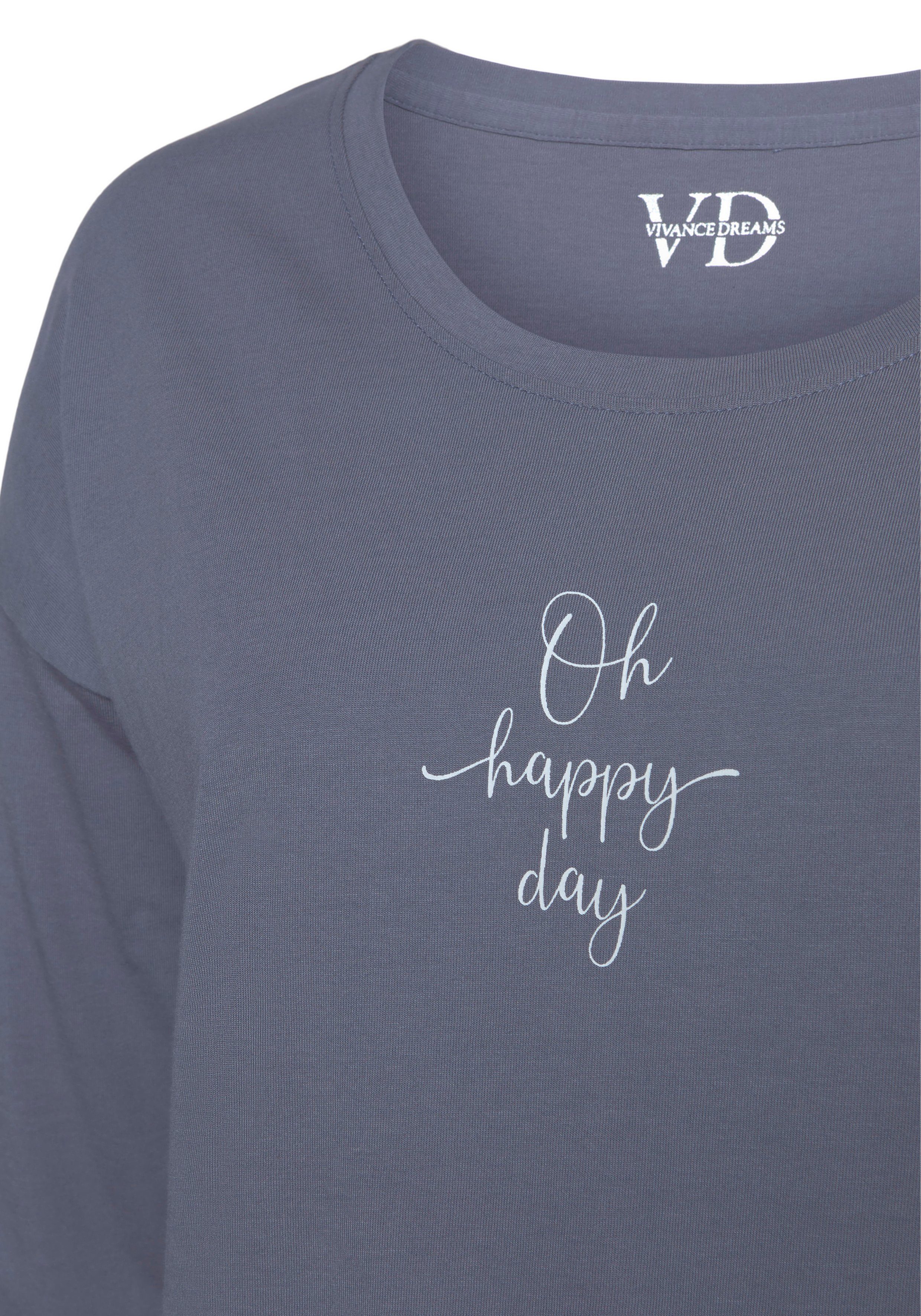 Vivance Dreams by Lascana Pyjamaoberteil mit Sommer-Statementdruck – Bild 5 von 5