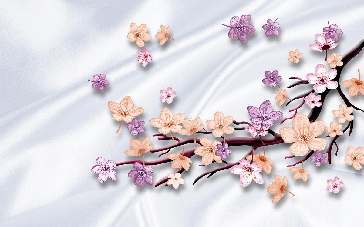 Papermoon Fototapete Muster mit Blumen | Fototapeten