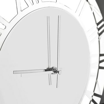 Almina Wanduhr Elegante Wanduhr in Silber mit Römischen Ziffern ⌀60 cm moderne Uhr