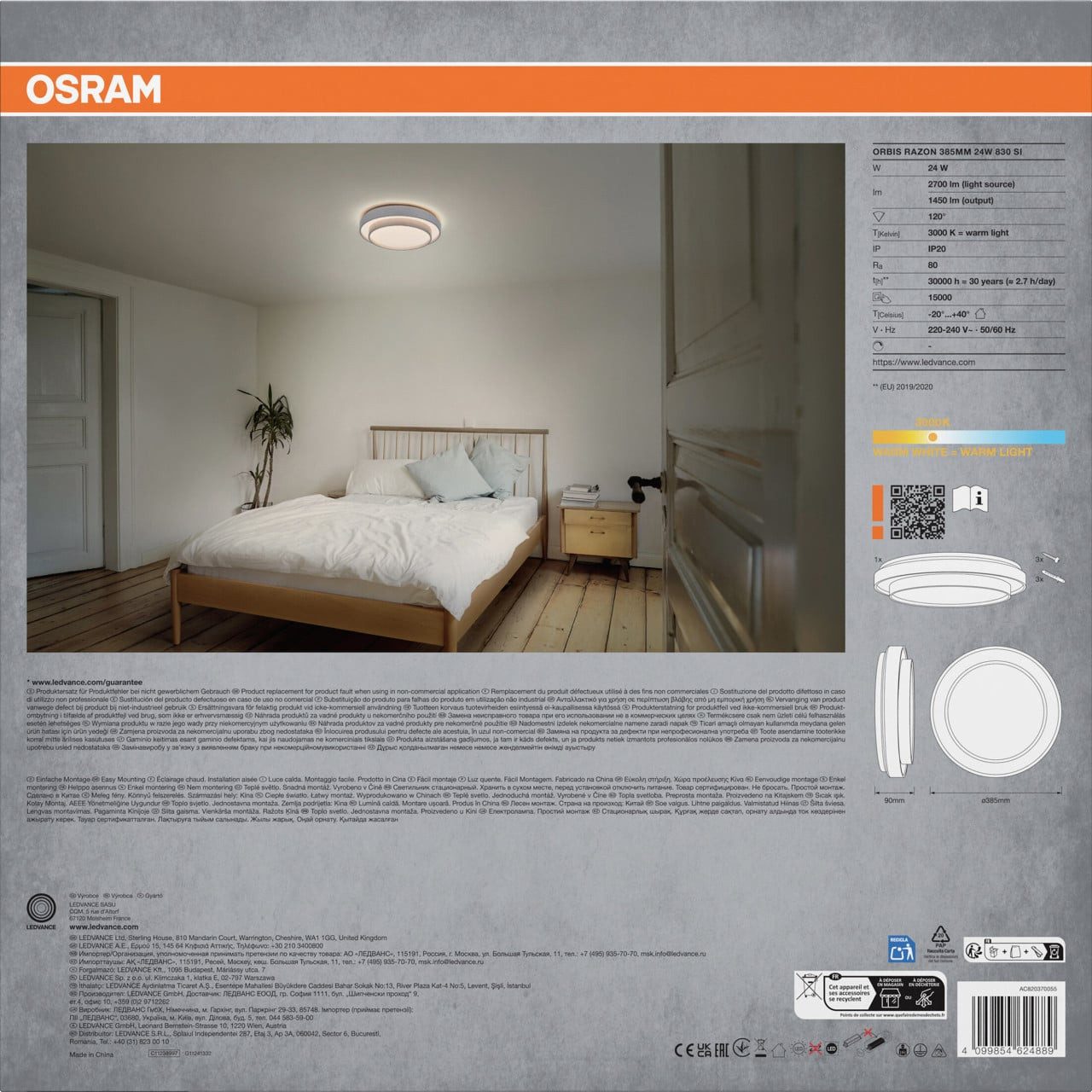 Osram Deckenleuchte Osram LED-Deckenleuchte Orbis Razon Ø38,5 cm 24 W