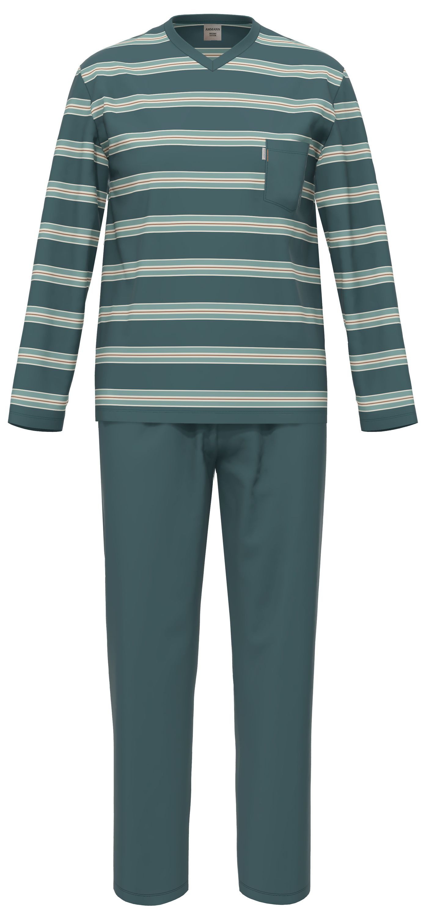 Ammann Schlafanzug Schlafanzug Organic Slaney lang V-Ausschnitt