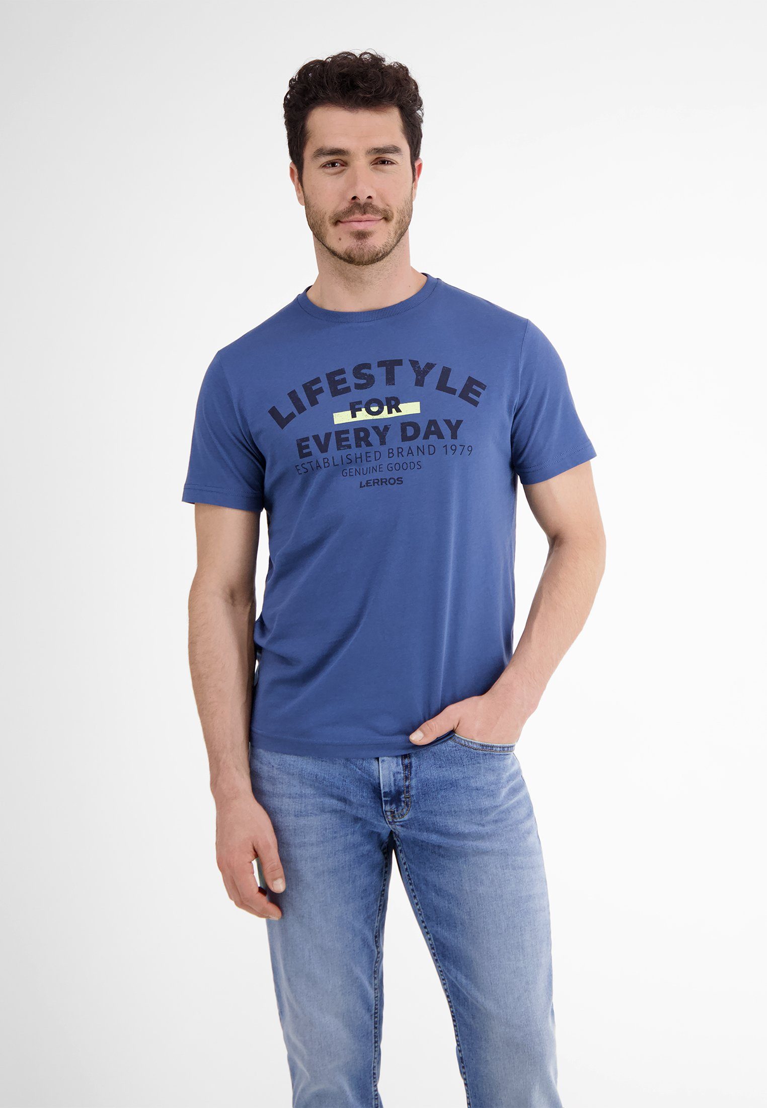 LERROS day* T-Shirt *Lifestyle LERROS every for T-Shirt BLUE