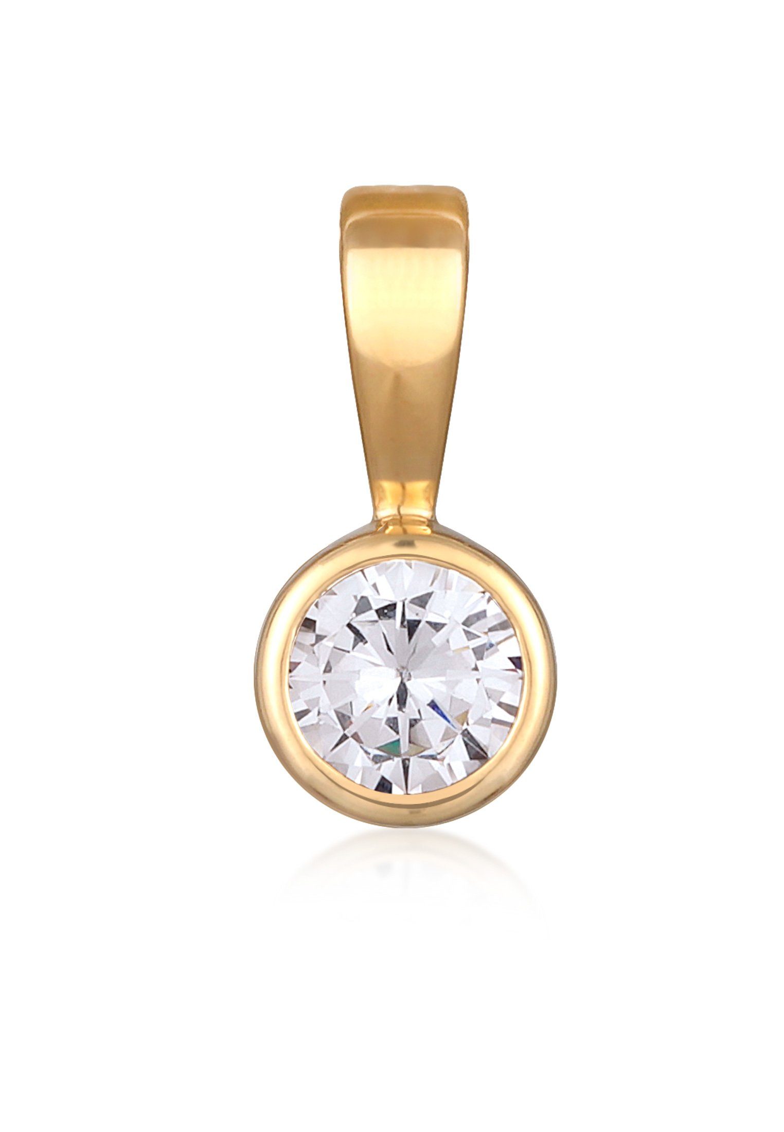 Nenalina Kettenanhänger Solitär Zirkonia Damenkette Basic 925 Silber, Kreis günstig online kaufen