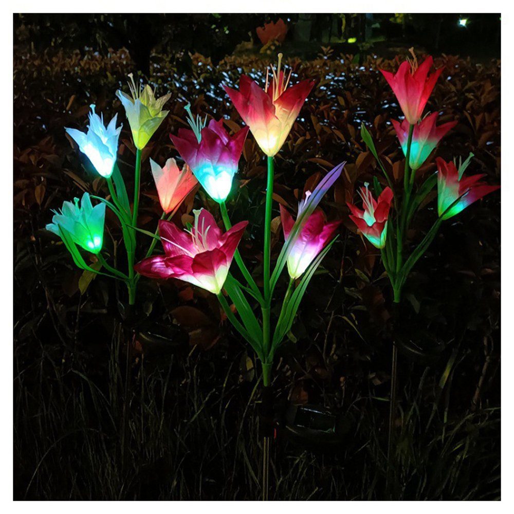 LED-Lilie Solarleuchte GelldG LED Solarleuchte,Gartendekoration farbwechselnder mit LED