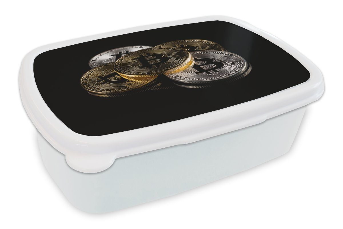 Lunchbox Kinder Bitcoin-Münze, Version Physische Kunststoff, Erwachsene, Brotbox für weiß Jungs für MuchoWow und (2-tlg), und Brotdose, Mädchen