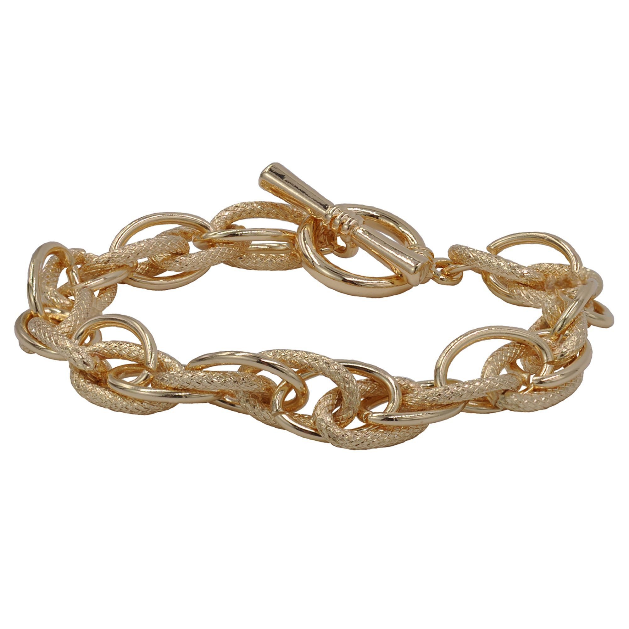 Steuer Armband Metall vergoldet strukturiert 20cm