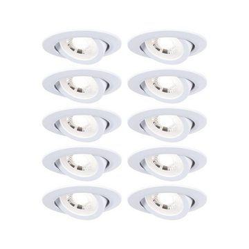 Paulmann LED Einbauleuchte LED Einbauleuchte in Weiß-matt 10x 4,8W 4500lm, keine Angabe, Leuchtmittel enthalten: Ja, fest verbaut, LED, warmweiss, Einbaustrahler, Einbauleuchte