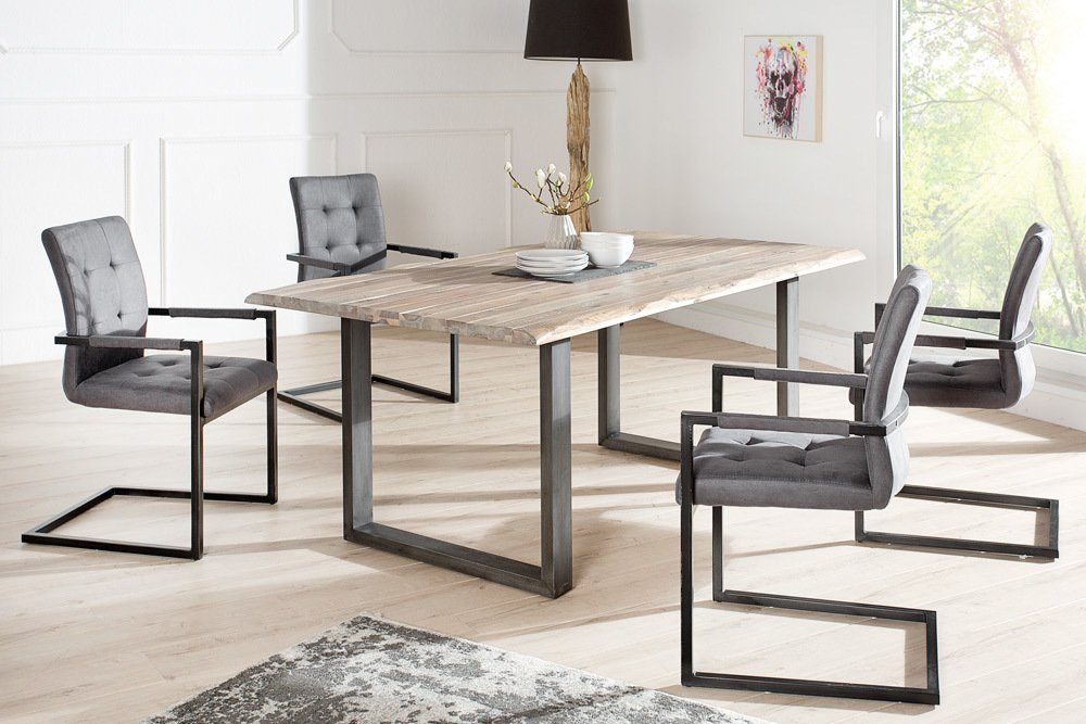 riess-ambiente Freischwinger OXFORD vintage grau / schwarz, Esszimmer · Mic günstig online kaufen