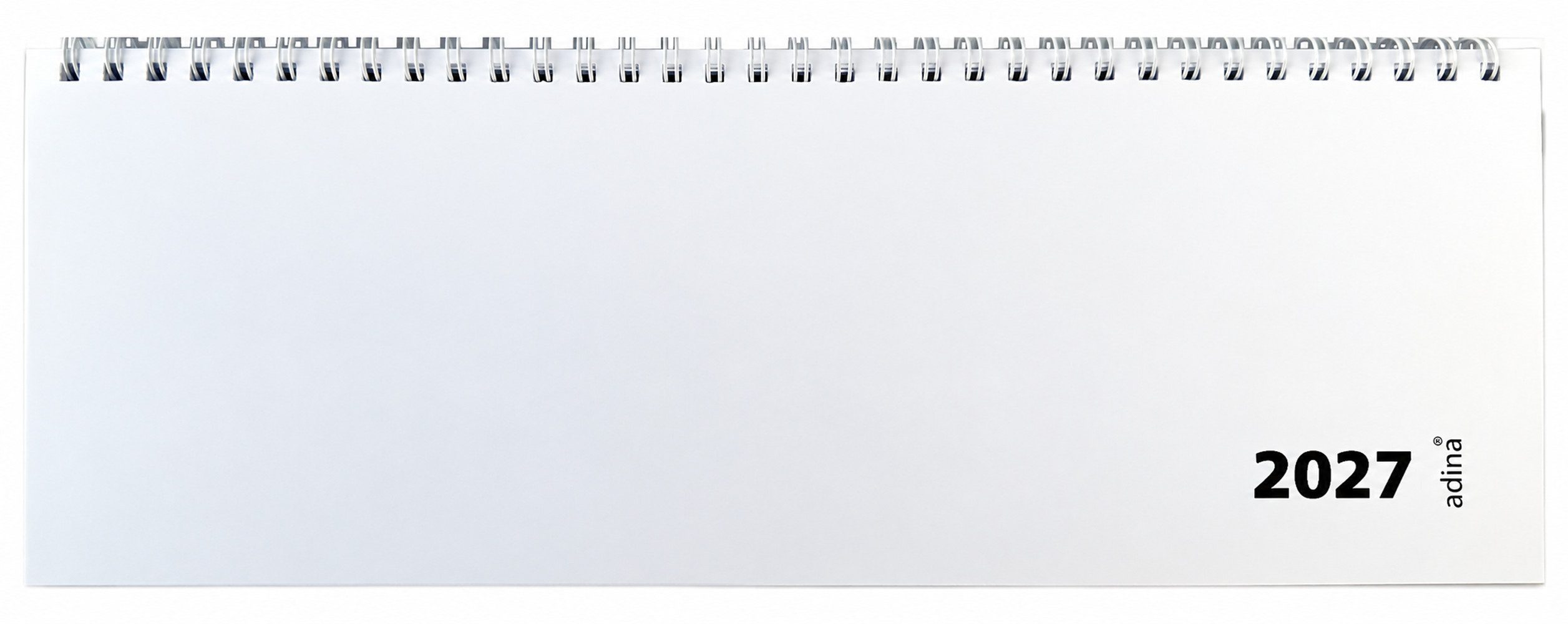 Schreibtischkalender 2027 ADINA Tischquerkalender 1W2S weiss Tischkalender 30x10cm