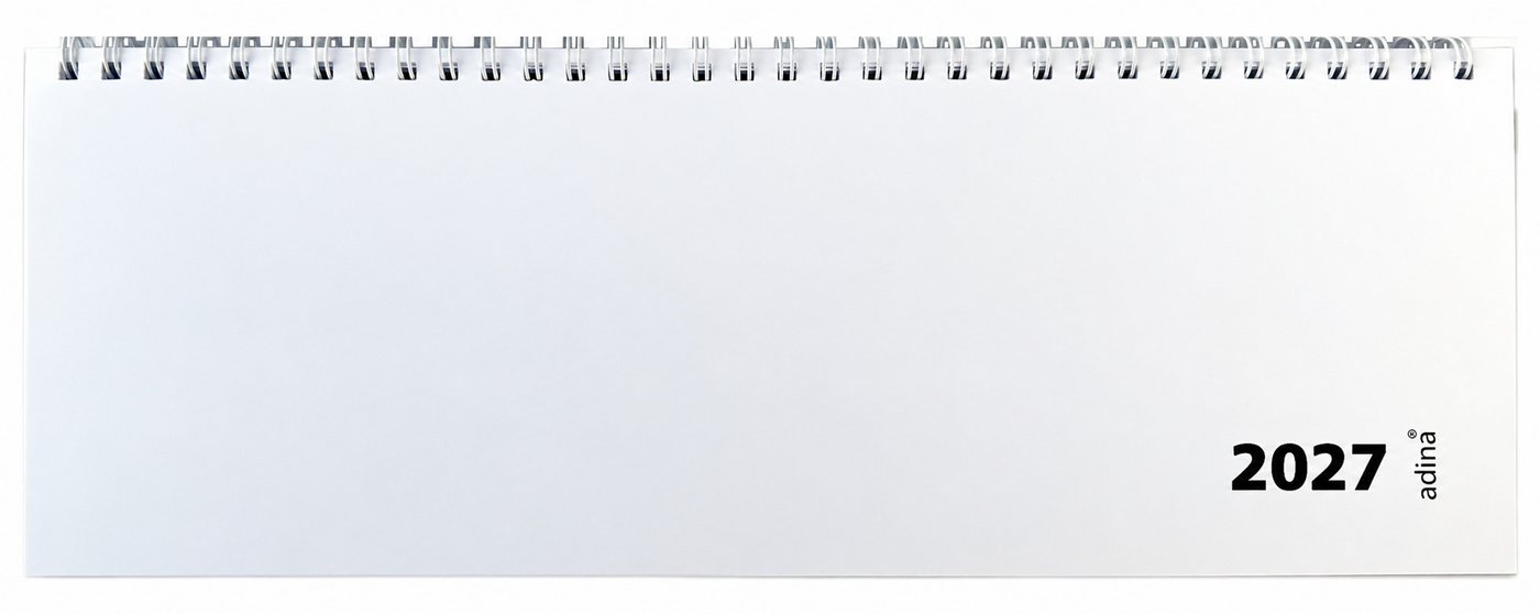 ADINA Schreibtischkalender 2027 ADINA Tischquerkalender 1W2S weiss Tischkalender 30x10cm