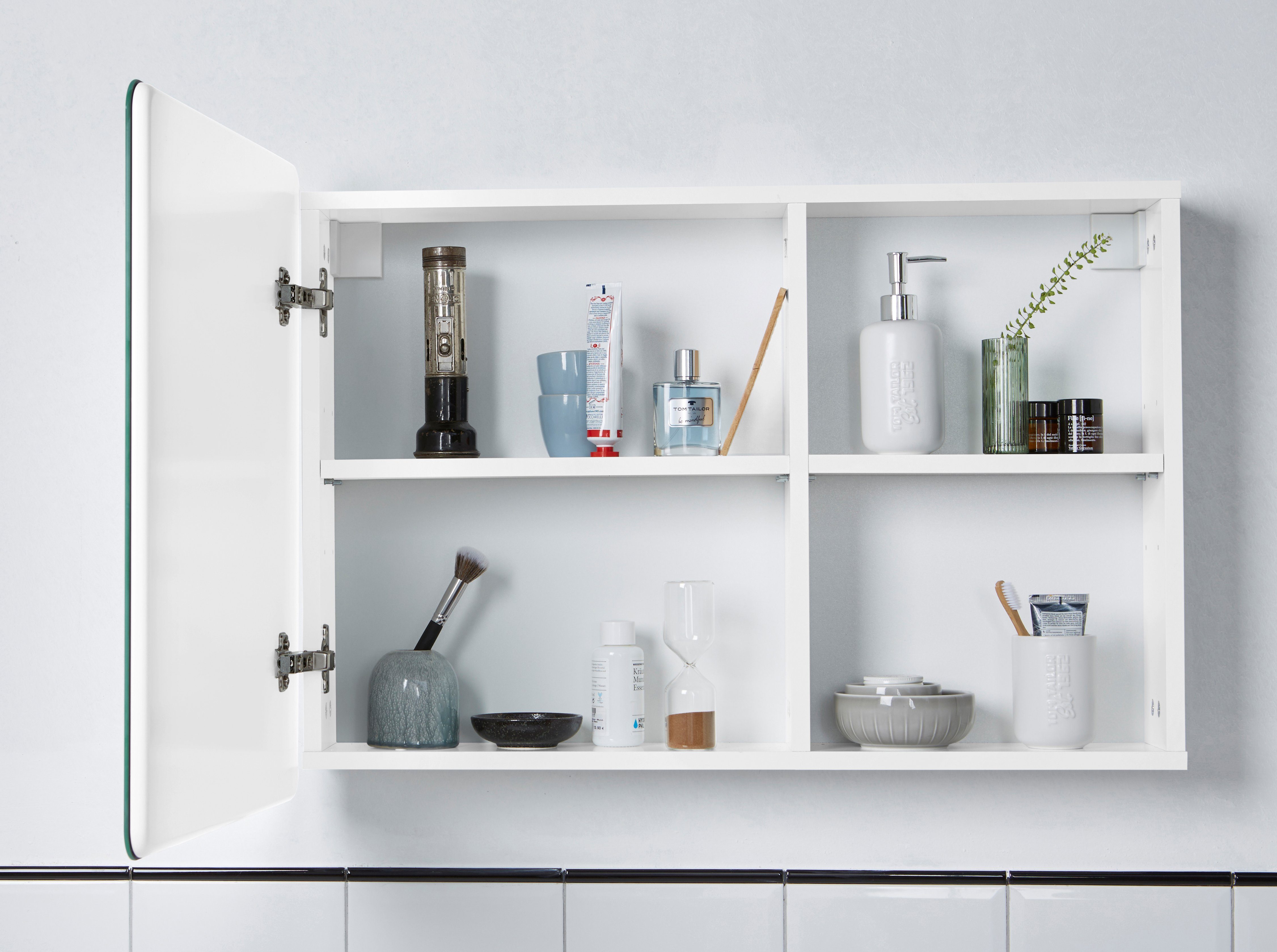 TOM TAILOR HOME Badspiegel COLOR BATH Large Mirror – mit Stauraum – in vielen schönen Farben, MDF mit gerundeten Ecken – rare Einzelstücke