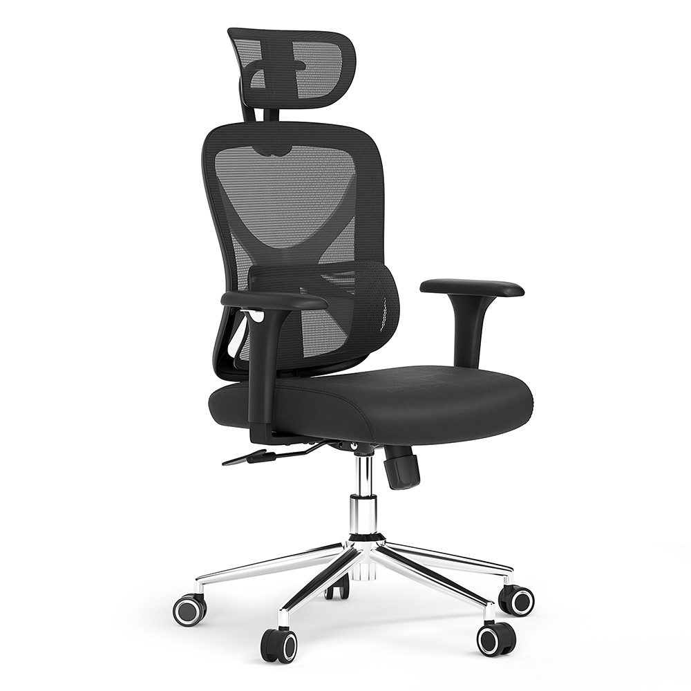 ACGAM Bürostuhl Ergonomisch Schreibtischstuhl, 90–130° verstellbare Rückenlehne, atmungsaktives Netzgewebe, Sitzfläche aus Memory-Schaumstoff