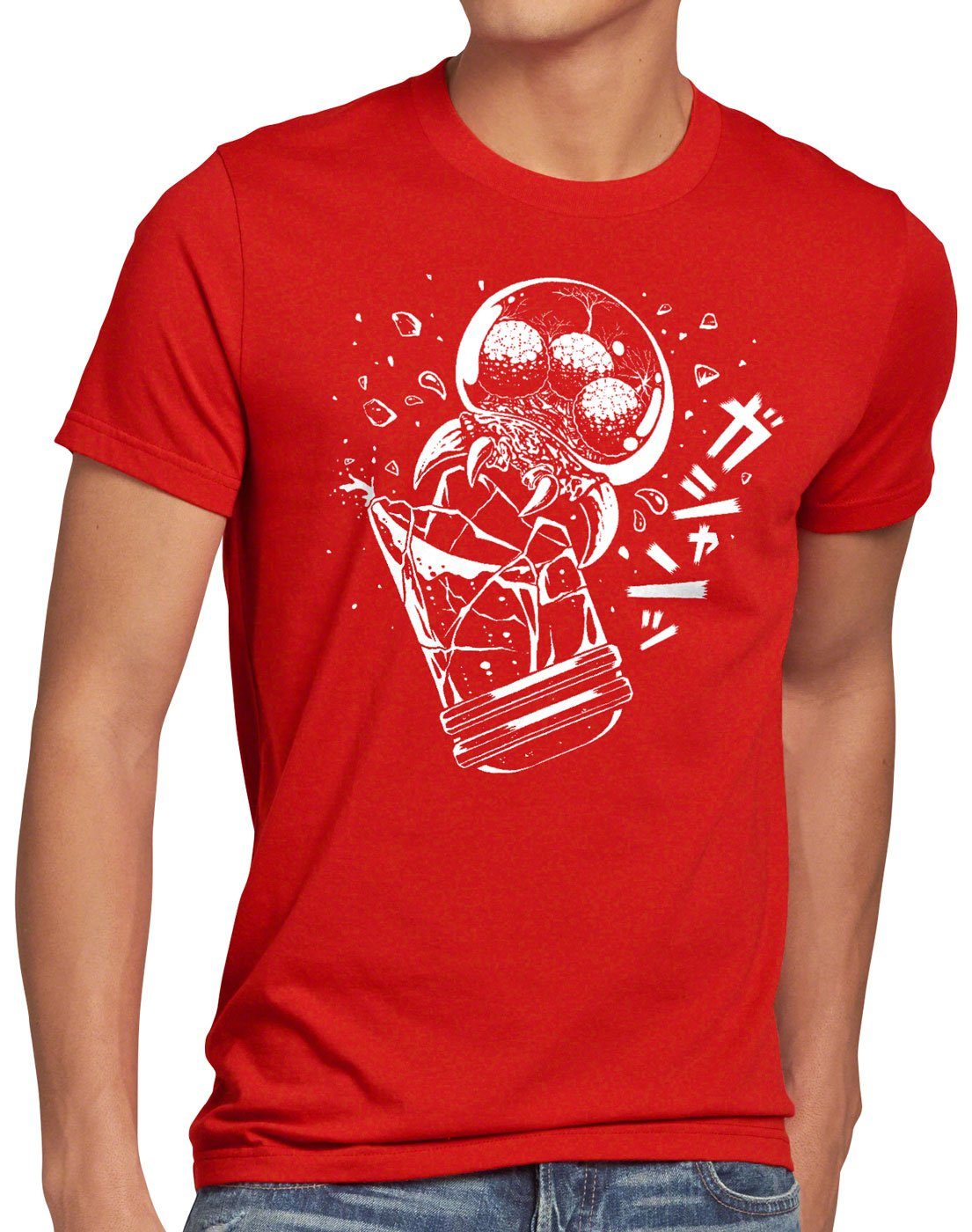 T-Shirt metroid snes Outburst Herren samus switch aran style3 Print-Shirt rot