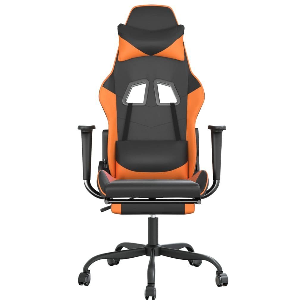 (1 Fußstütze furnicato und mit Schwarz Kunstleder St) Orange Gaming-Stuhl