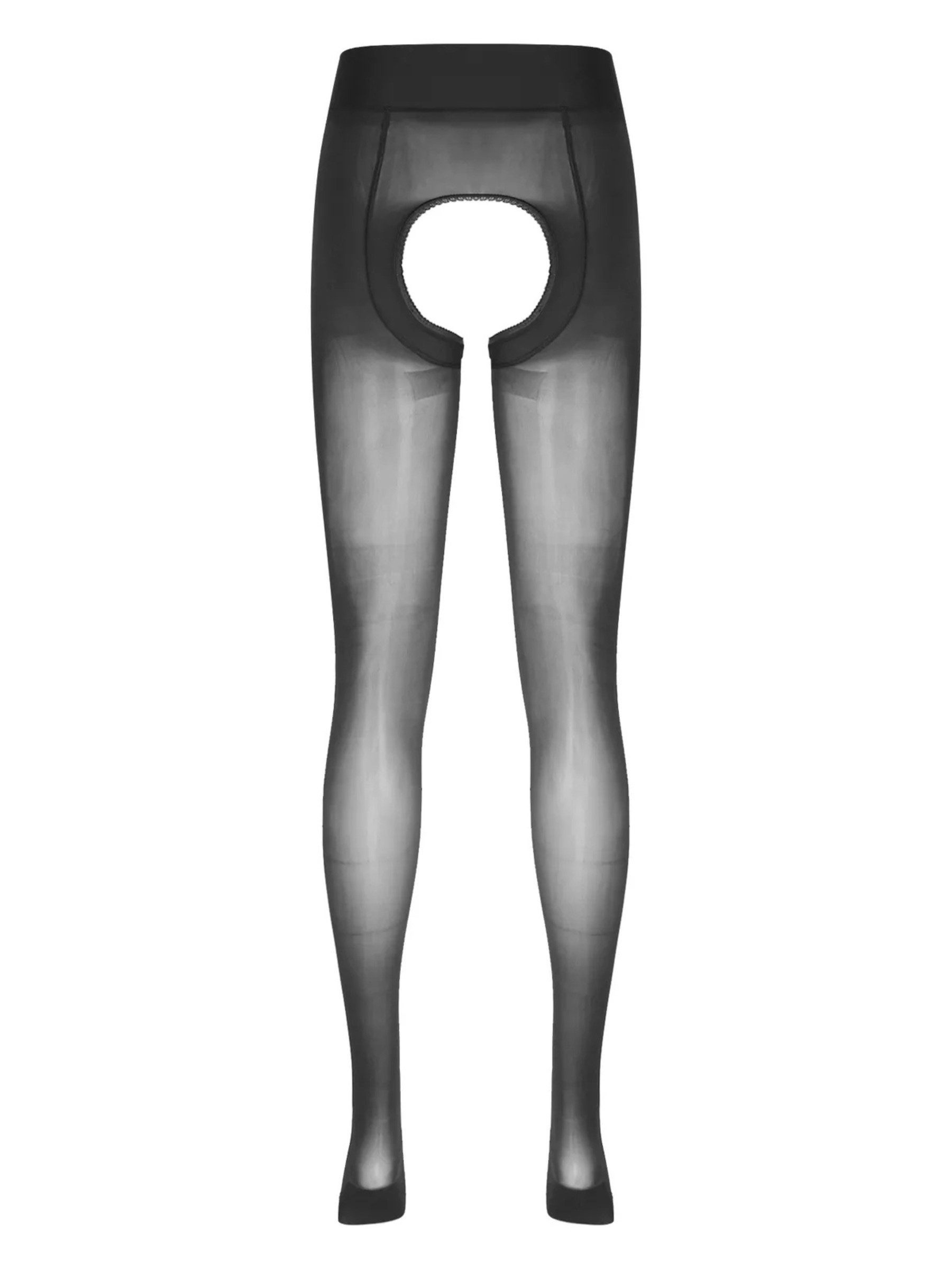 Elegant Love Ouvert Strumpfhose Sexy halterlose Strapsstrümpfe – Mesh Stocking mit offenem Schritt Modisches Dessous mit besonderen Details, XS–L