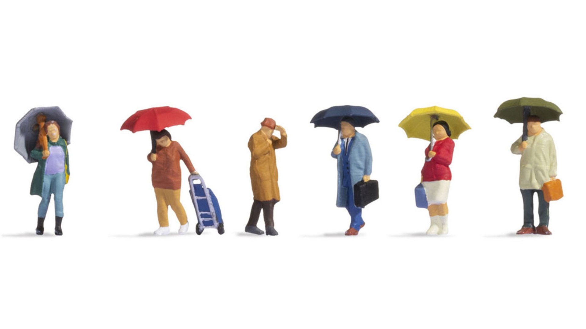 NOCH Dekofigur Menschen im Regen, handkolorierte Figuren, H0 Mode