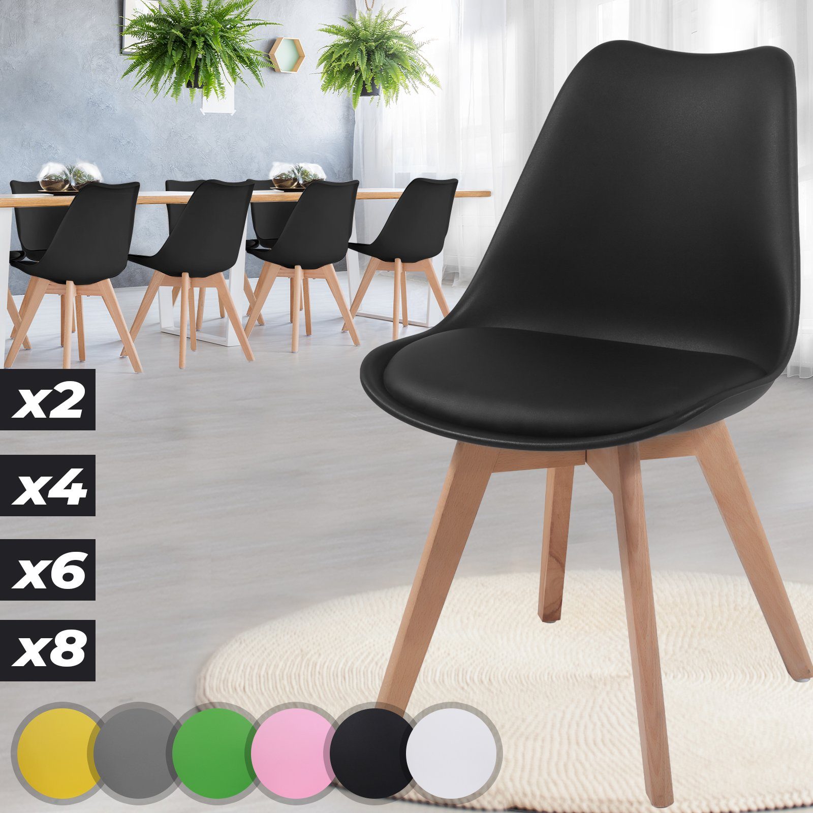 MIADOMODO Esszimmerstuhl Esszimmerstühle 2/4/6/8er Set - günstig online kaufen