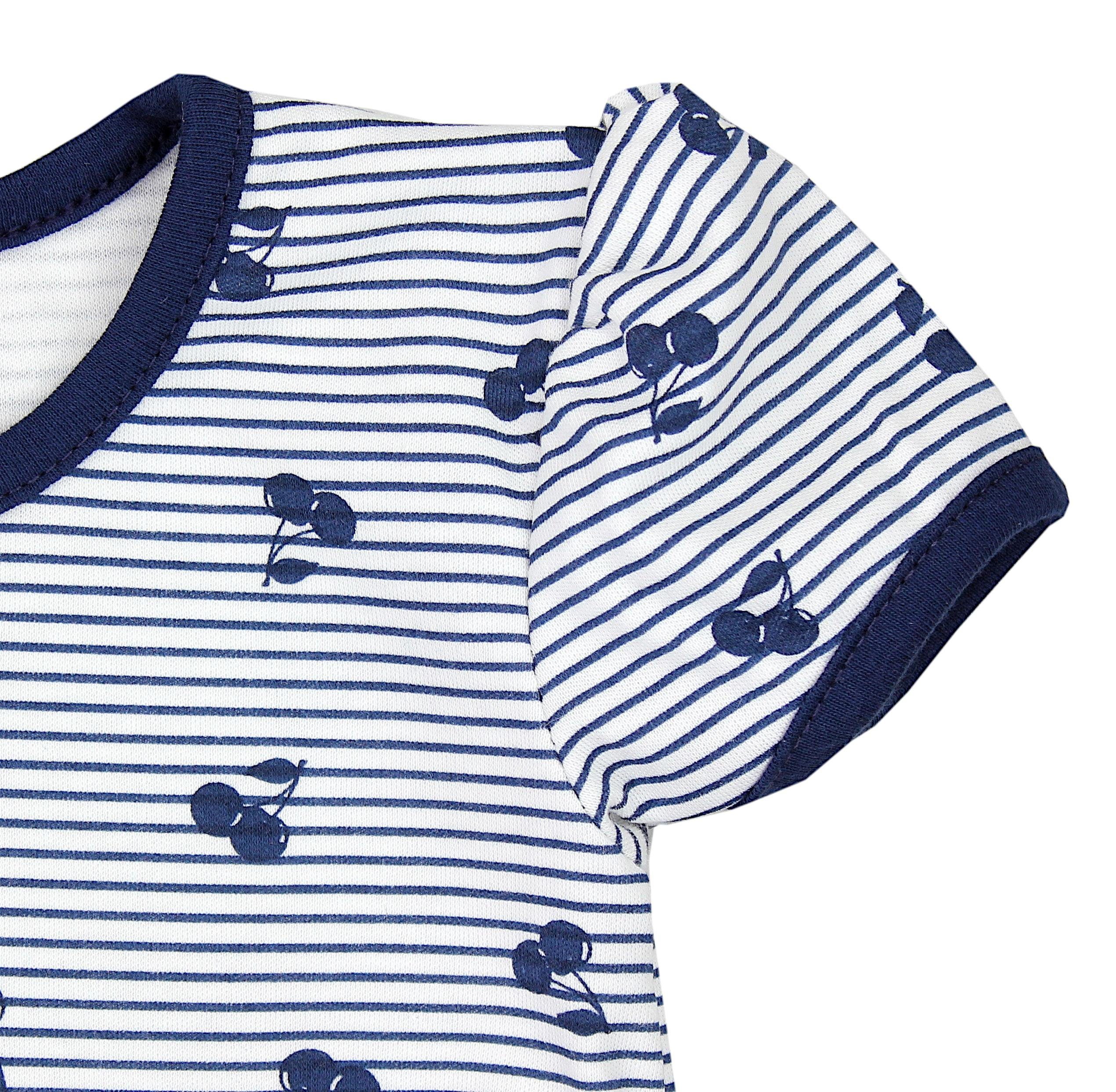 TupTam Shirt & Hose Baby Amaranth T-Shirt Shorts Sommer Kirschen TupTam Streifen Bekleidung Set Mädchen Dunkelblau 