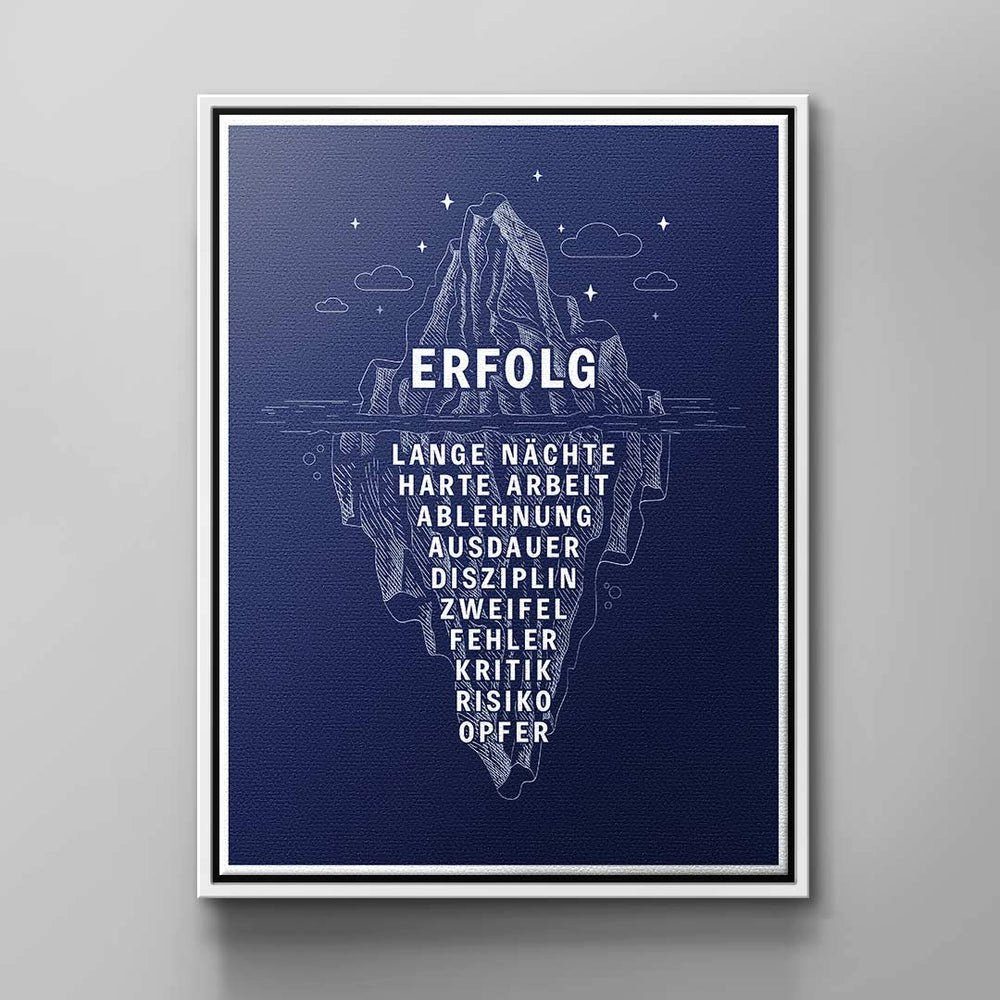 Erfolgs Eisberg Premium des weißer Rahmen #Inforgrafik Deutsch, DOTCOMCANVAS® Leinwandbild Leinwandbild,