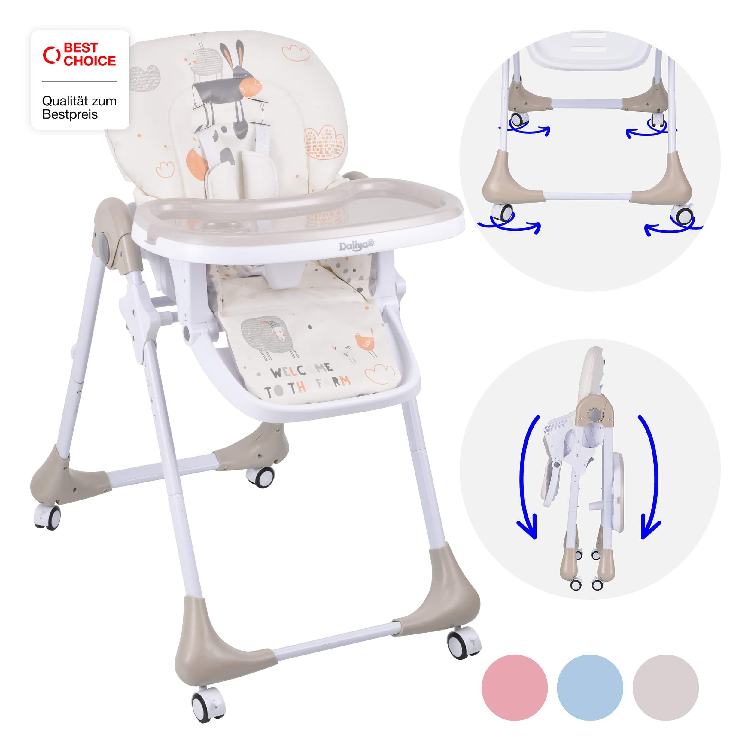 Hochstuhl SITONMI 3in1 Kinderhochstuhl & Babyliege, extra breite Rückenlehne
