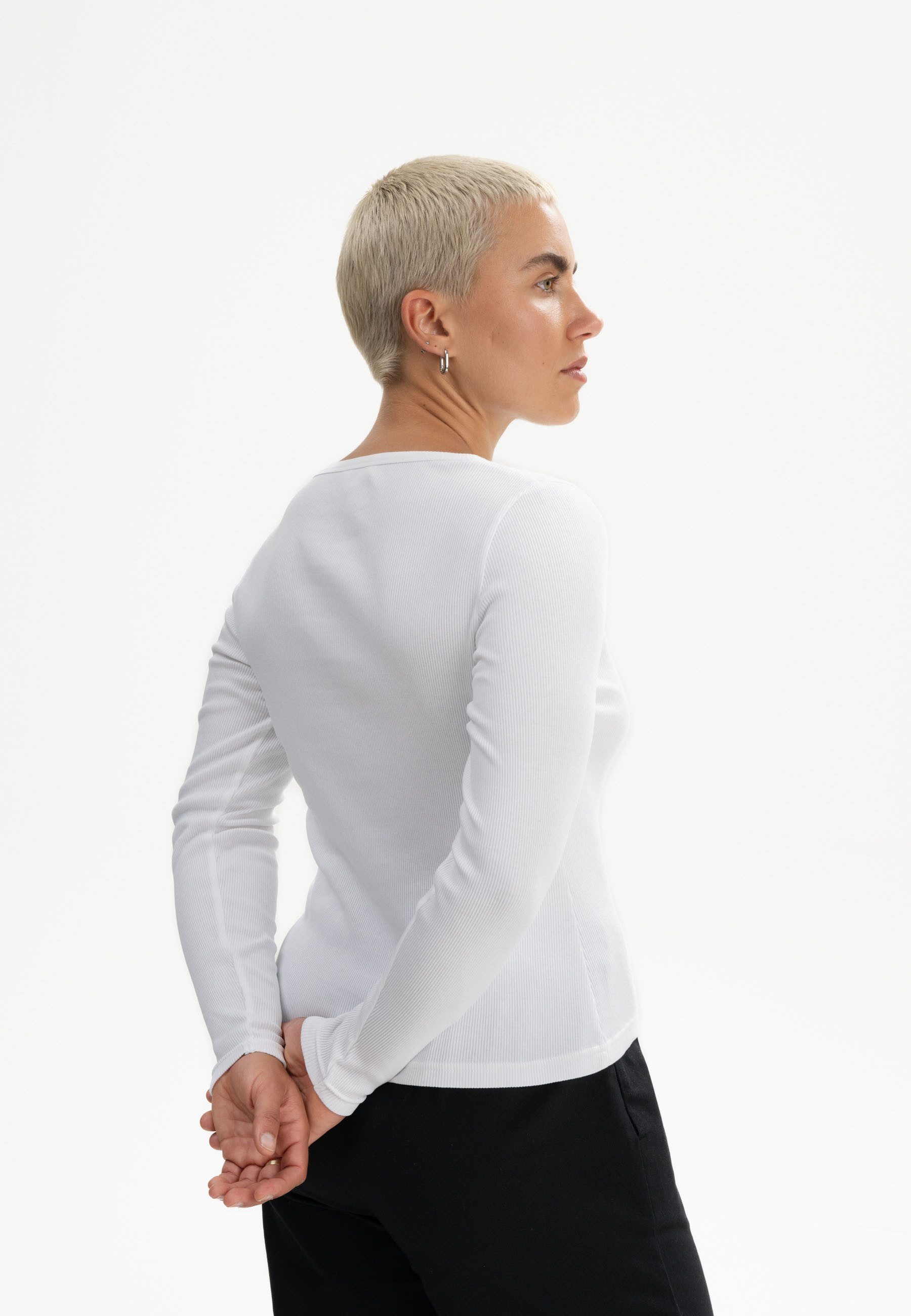 MELA Langarmshirt Ripp Longsleeve MEHAR Eingefasster günstig online kaufen