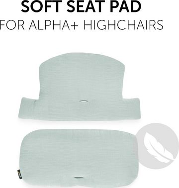 Hauck Kinder-Sitzauflage Select, Muslin Mint, passend für den ALPHA+ Holzhochstuhl und weitere Modelle