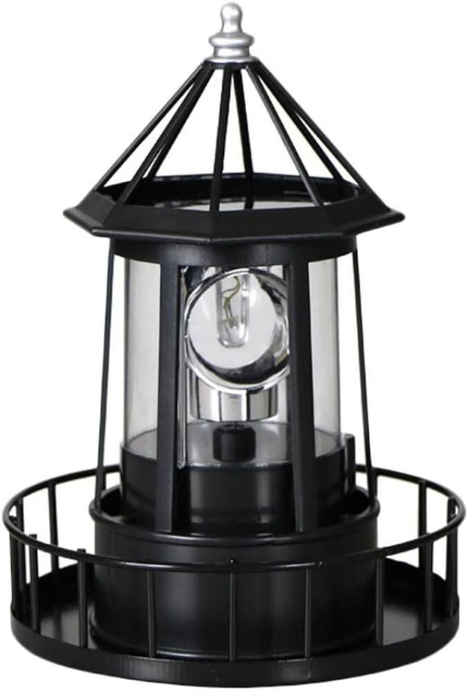 FELIXLEO LED Solarleuchte Solar Leuchtturm Außenlampe LED rotierend wetterfest Gartendeko