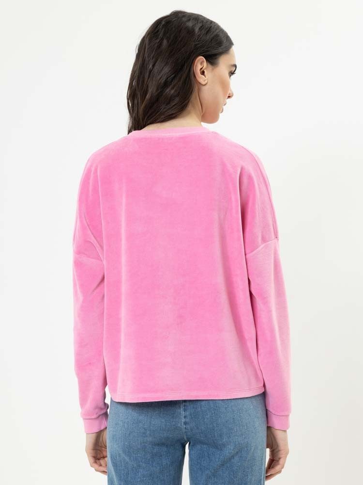 Herrlicher Rundhalspullover Smila Jersey Velour aus günstig online kaufen