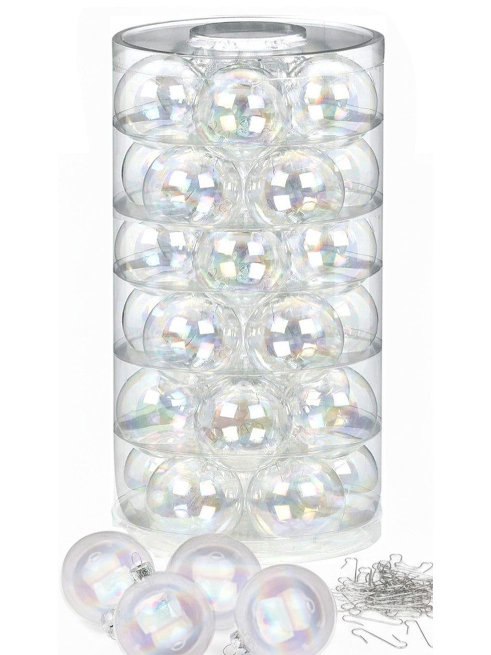 MAGIC by Inge Weihnachtsbaumkugel Weihnachtskugeln Dazzling Whisper 30 Stk 6cm + Haken