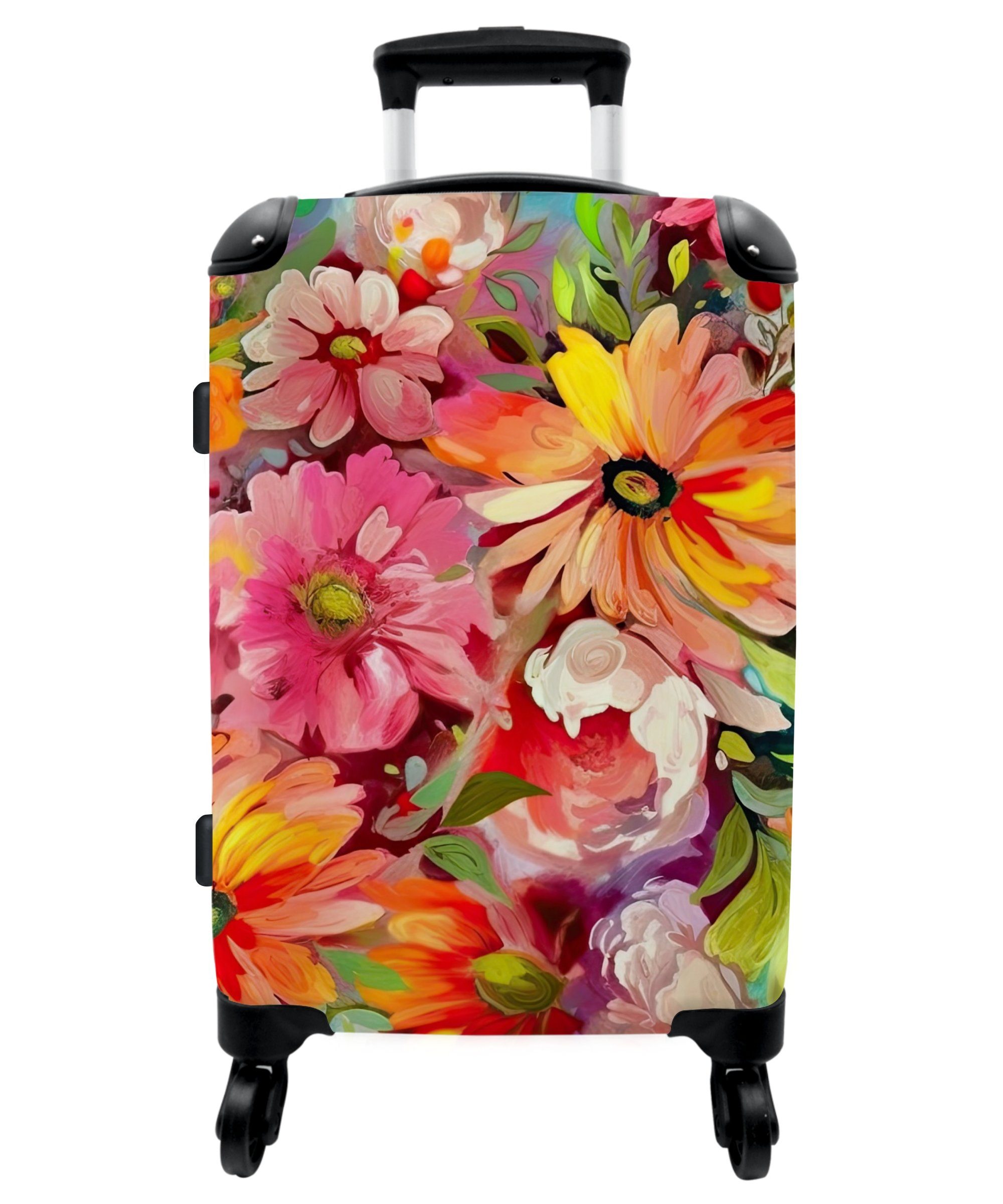 NoBoringSuitcases.com© Koffer 67x43x25cm Blumen - Kunst - Malerei - Botanisch, 4 Rollen, Aufgabegepäck Trolley Rollkoffer Große Reisekoffer mit 4 Rollen -