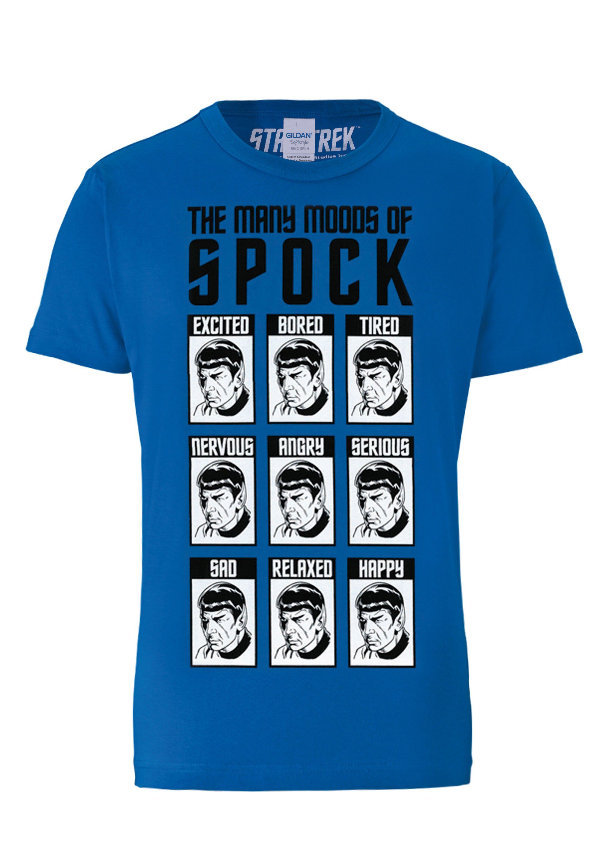 - T-Shirt Star of LOGOSHIRT mit Spock Moods Spock Trek Moods-Logo großem