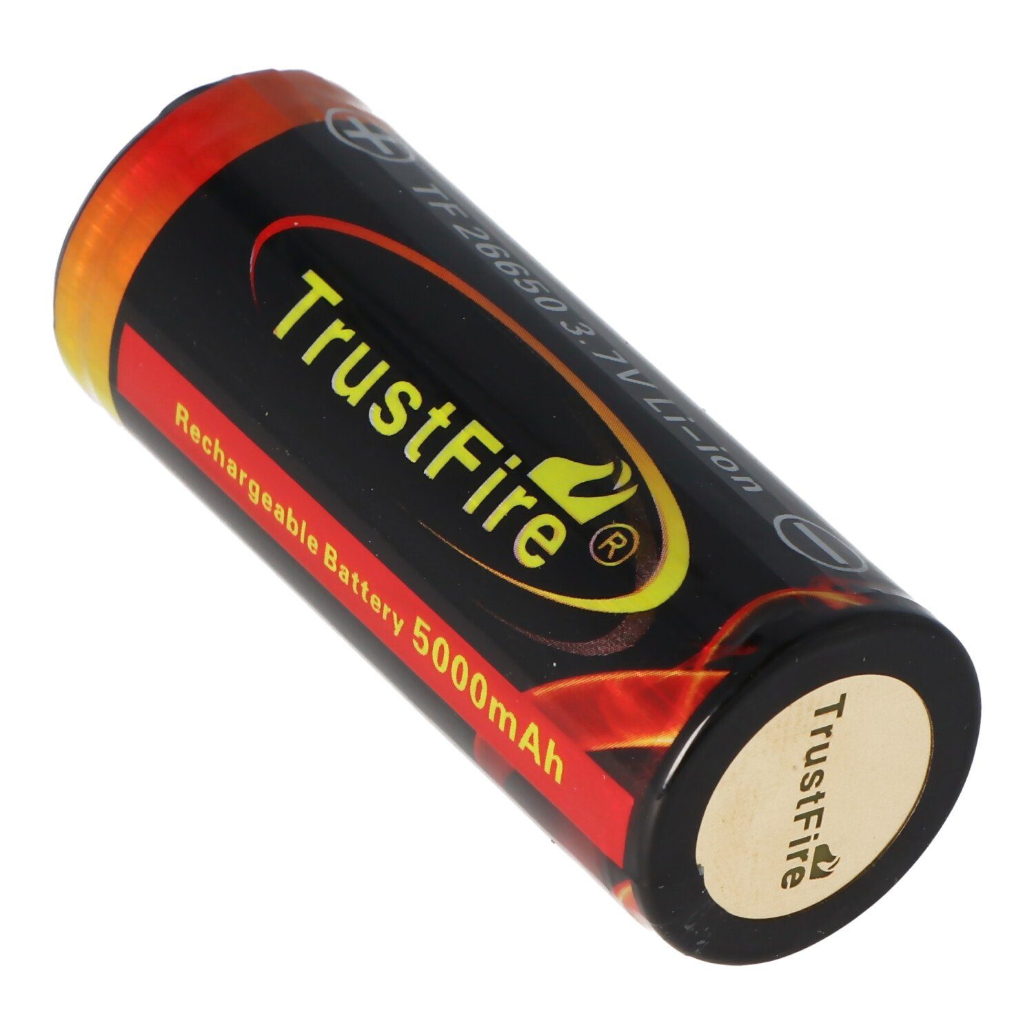 Trustfire Trustfire 26650 5000mAh 3,6V, 3,7V geschützter Li-Ion-Akku, Abmessung Akku 4500 mAh (3,7 V)