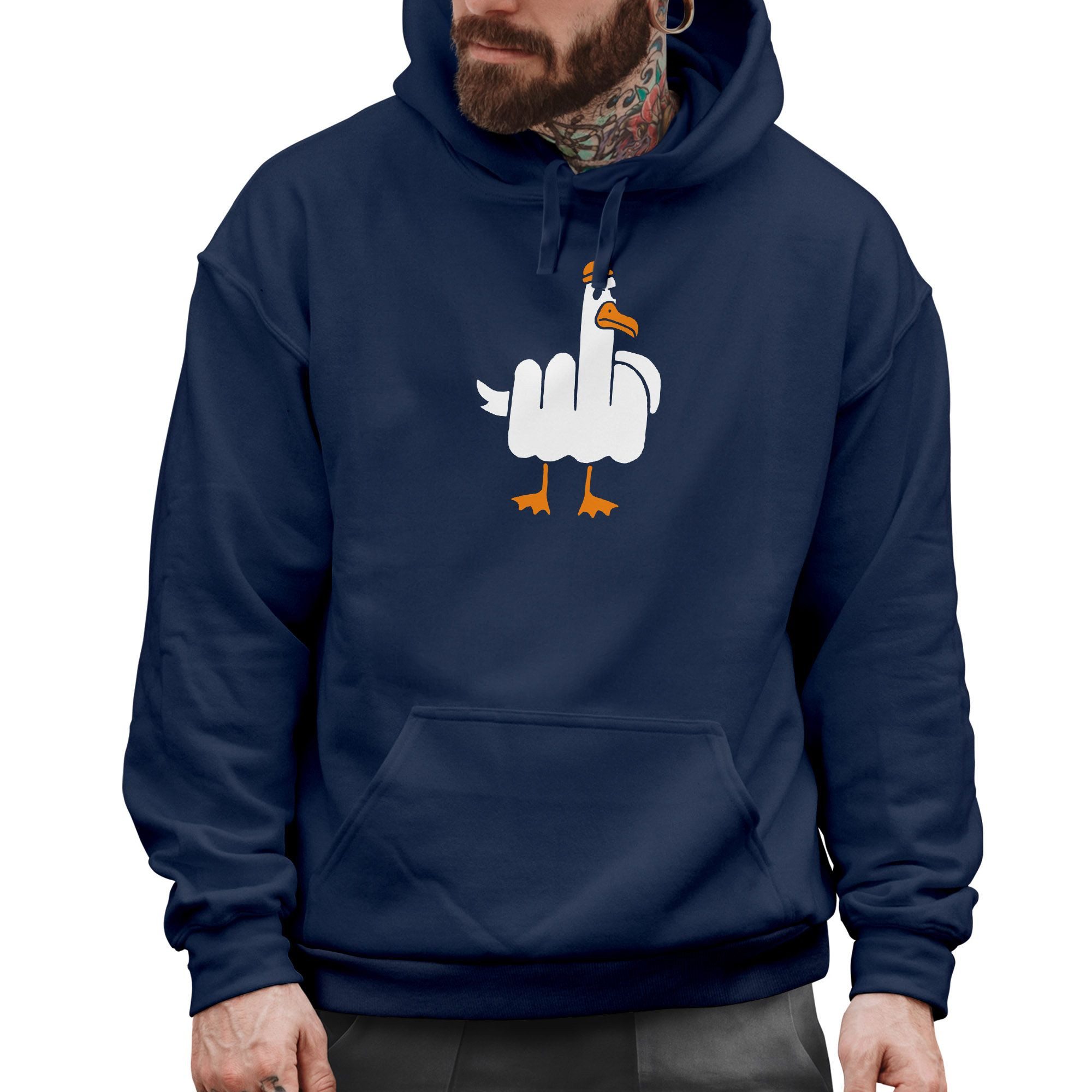 MoonWorks Hoodie Hoodie Herren Bedruckt Möve Mittelfinger Frontprint F*CK Y günstig online kaufen
